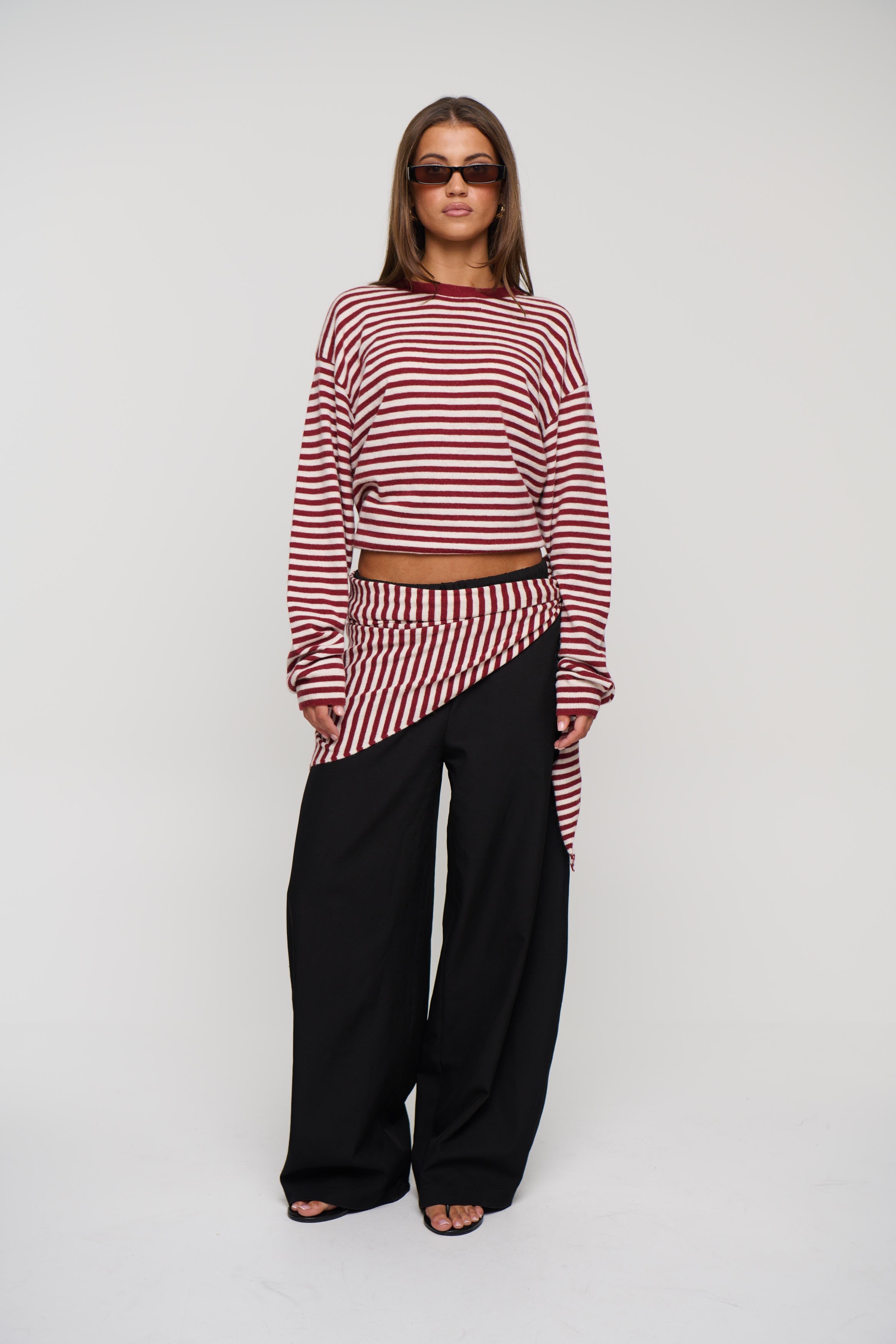 Olsen Knit Wine Stripe
