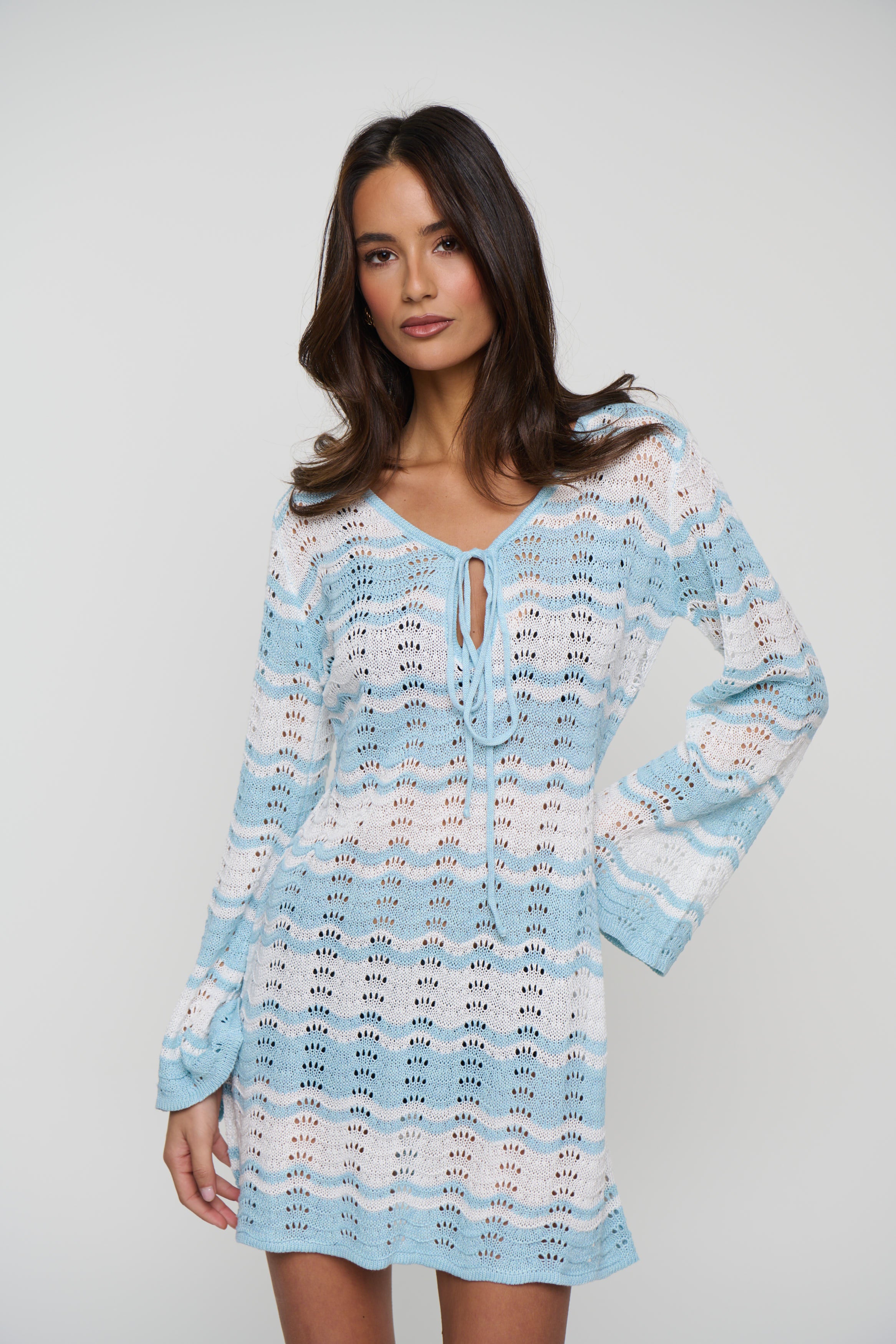 Aria Mini Dress Powder Blue