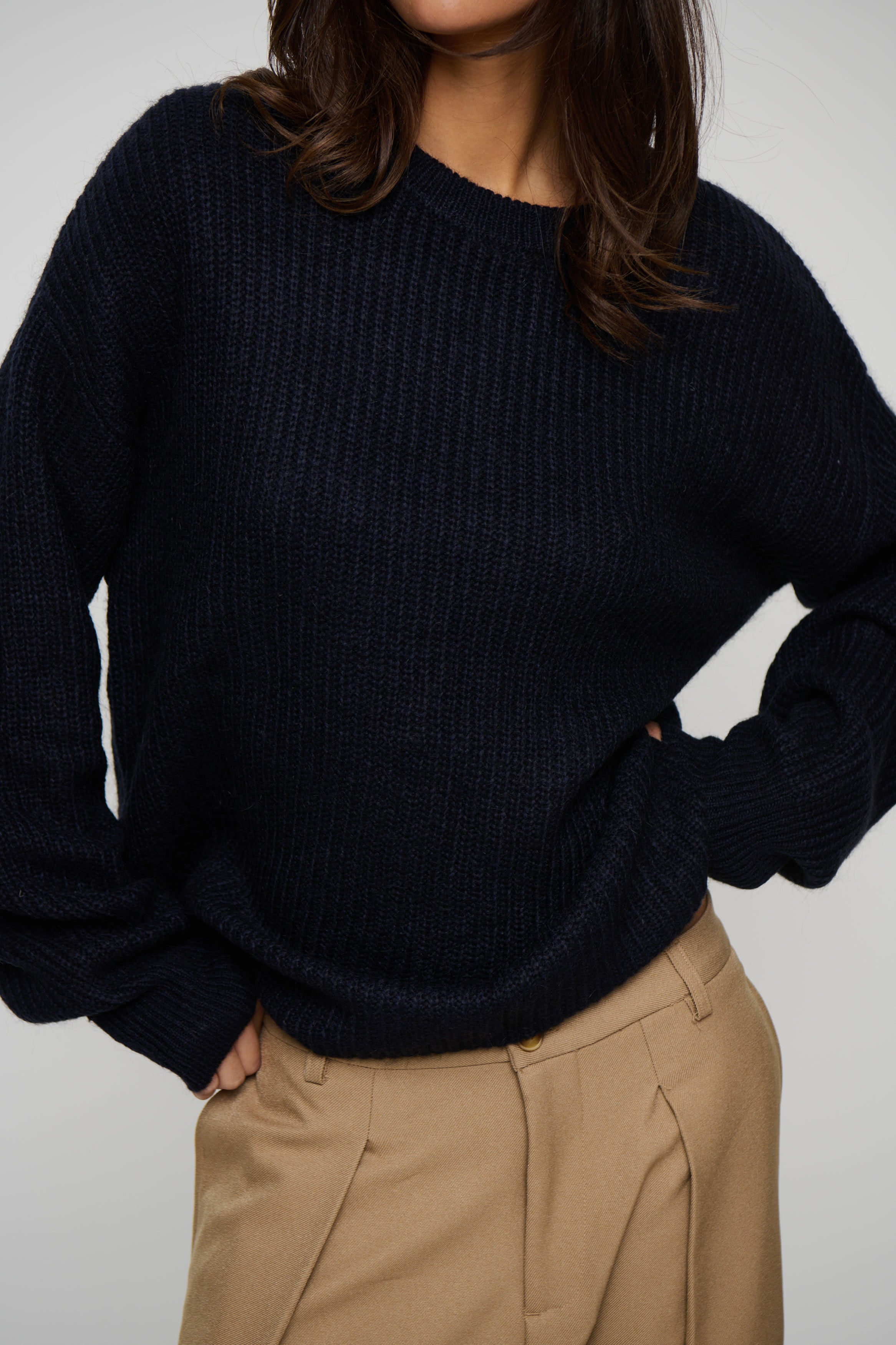 Unisex Mohair Knit Dark Navy