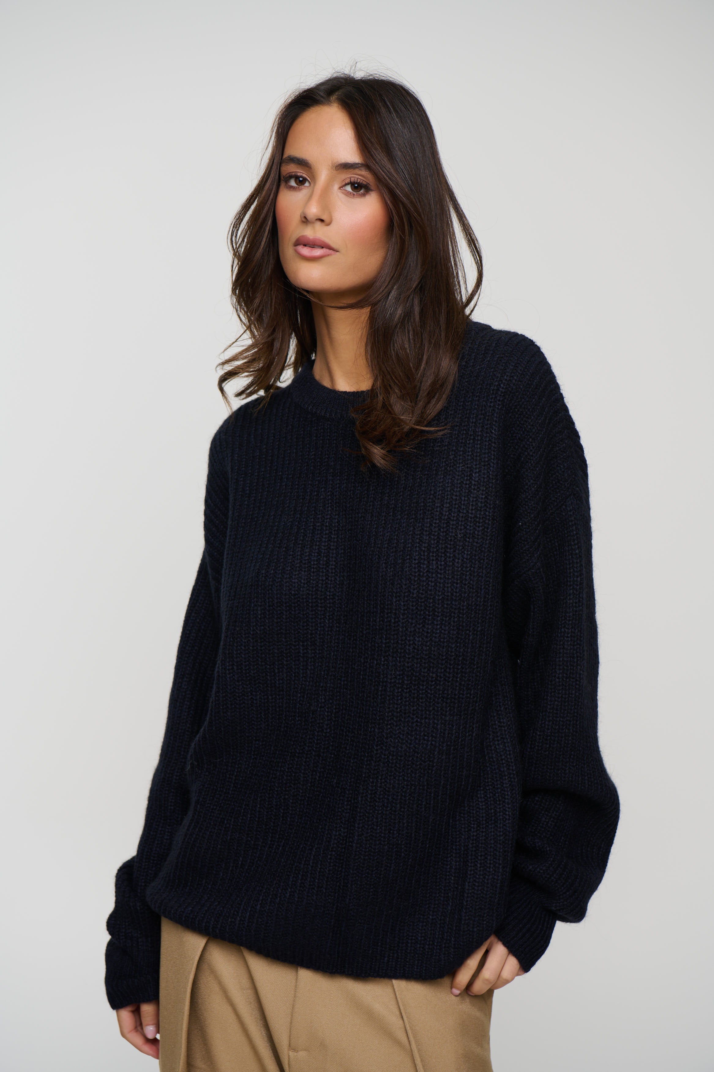 Unisex Mohair Knit Dark Navy
