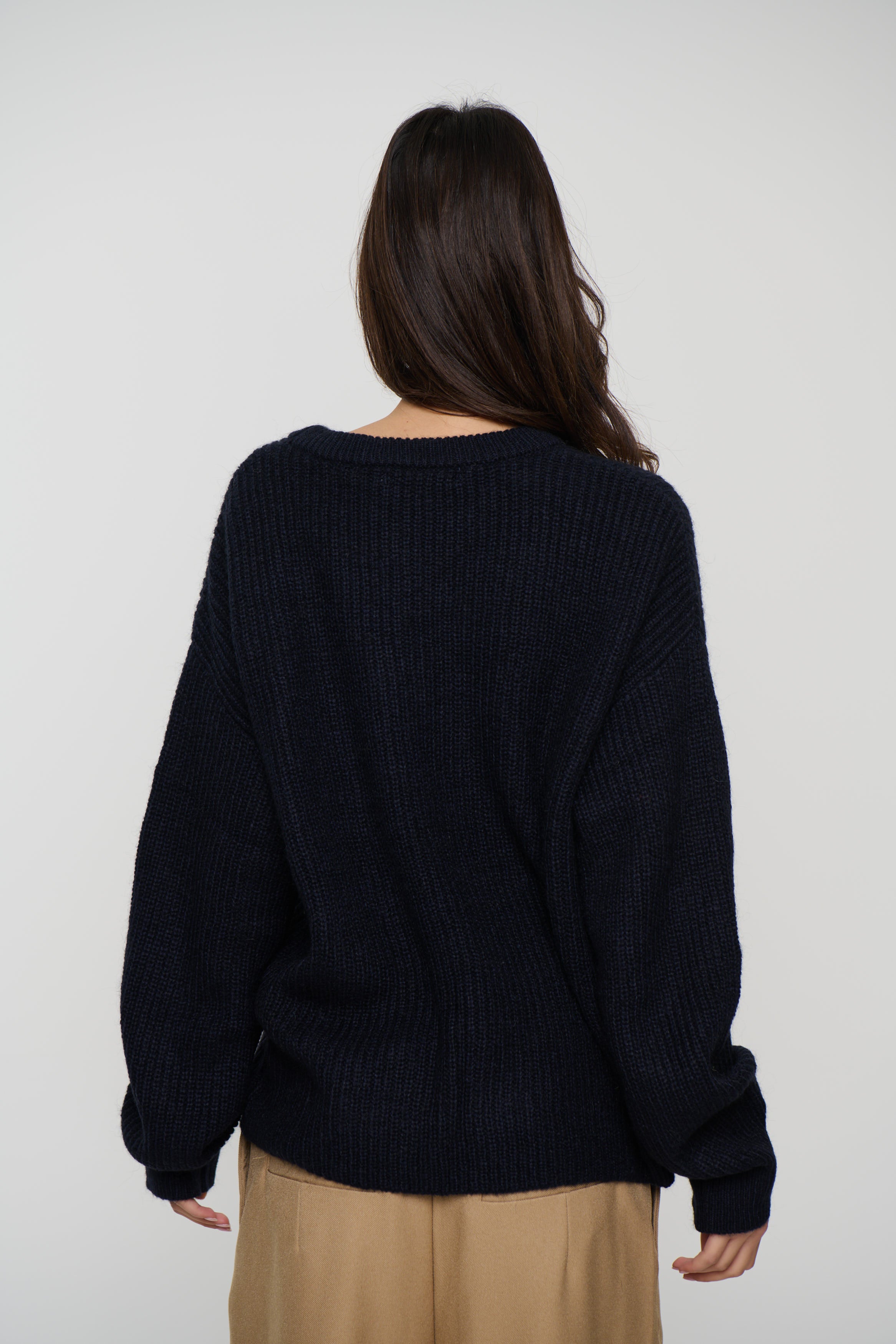 Unisex Mohair Knit Dark Navy