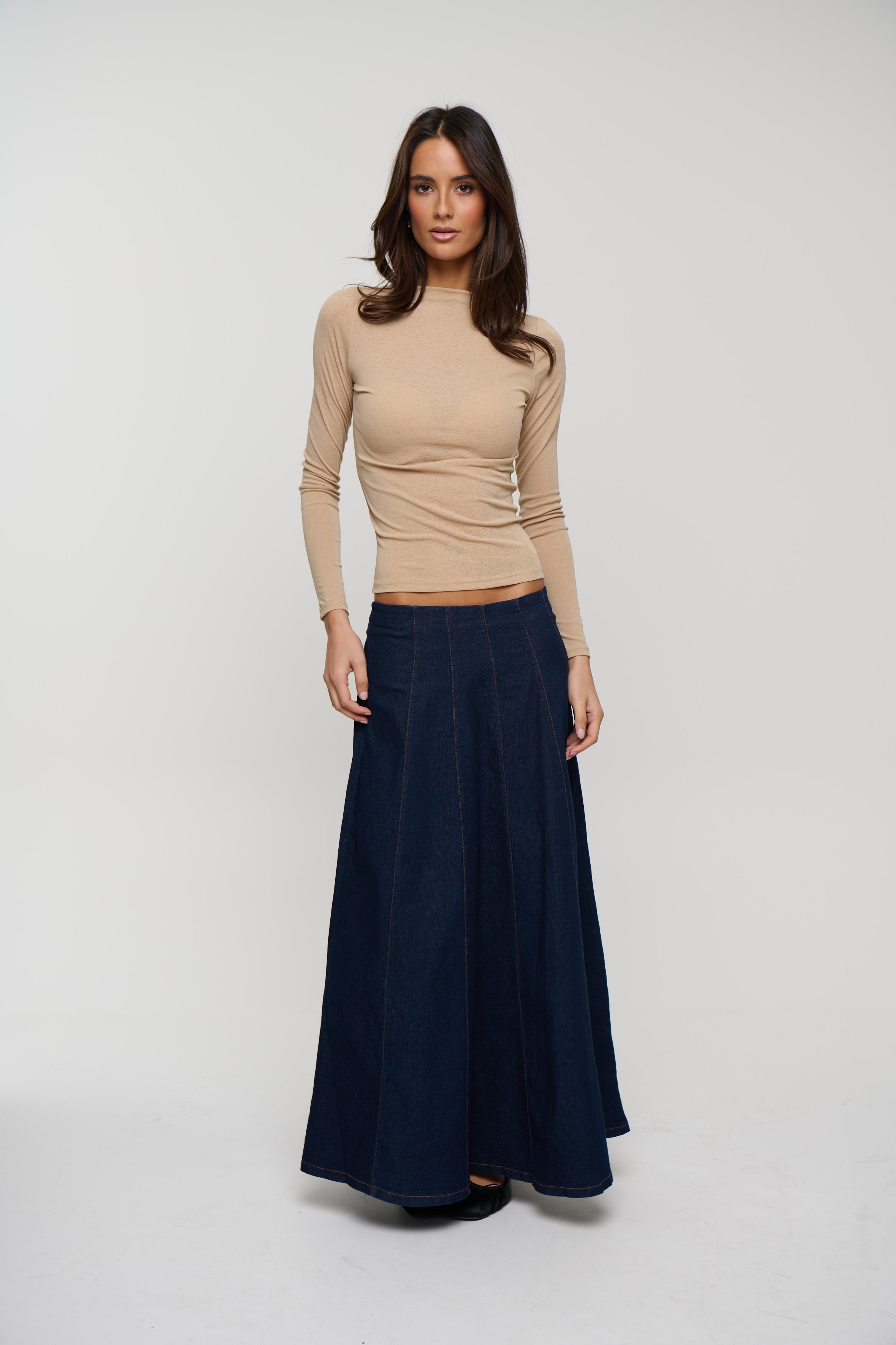 Katya Long Sleeve Top Tan