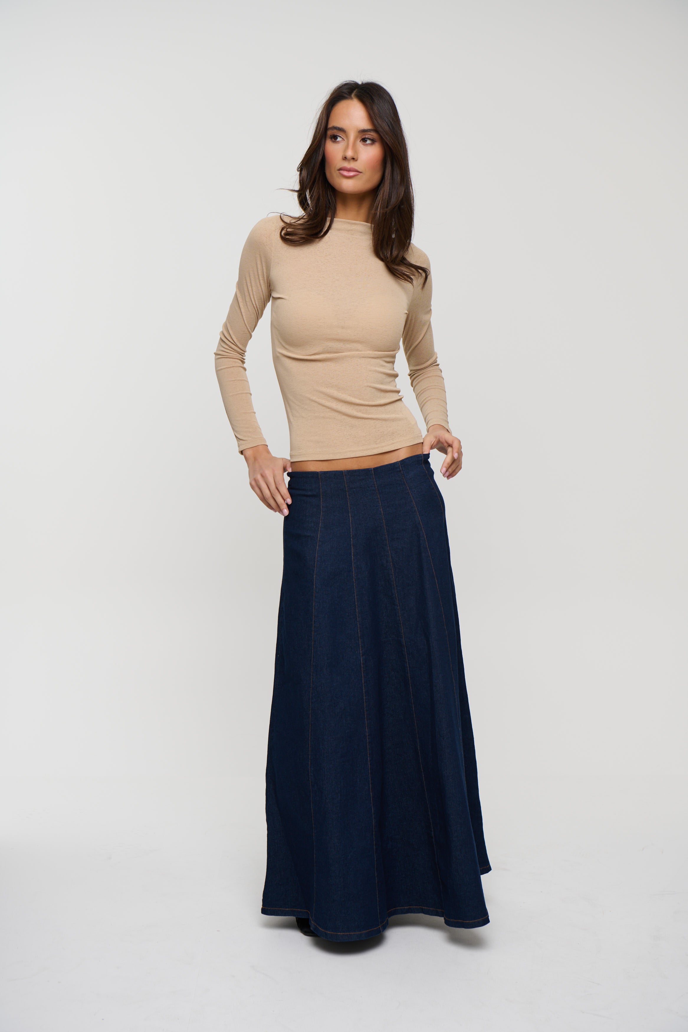 Katya Long Sleeve Top Tan