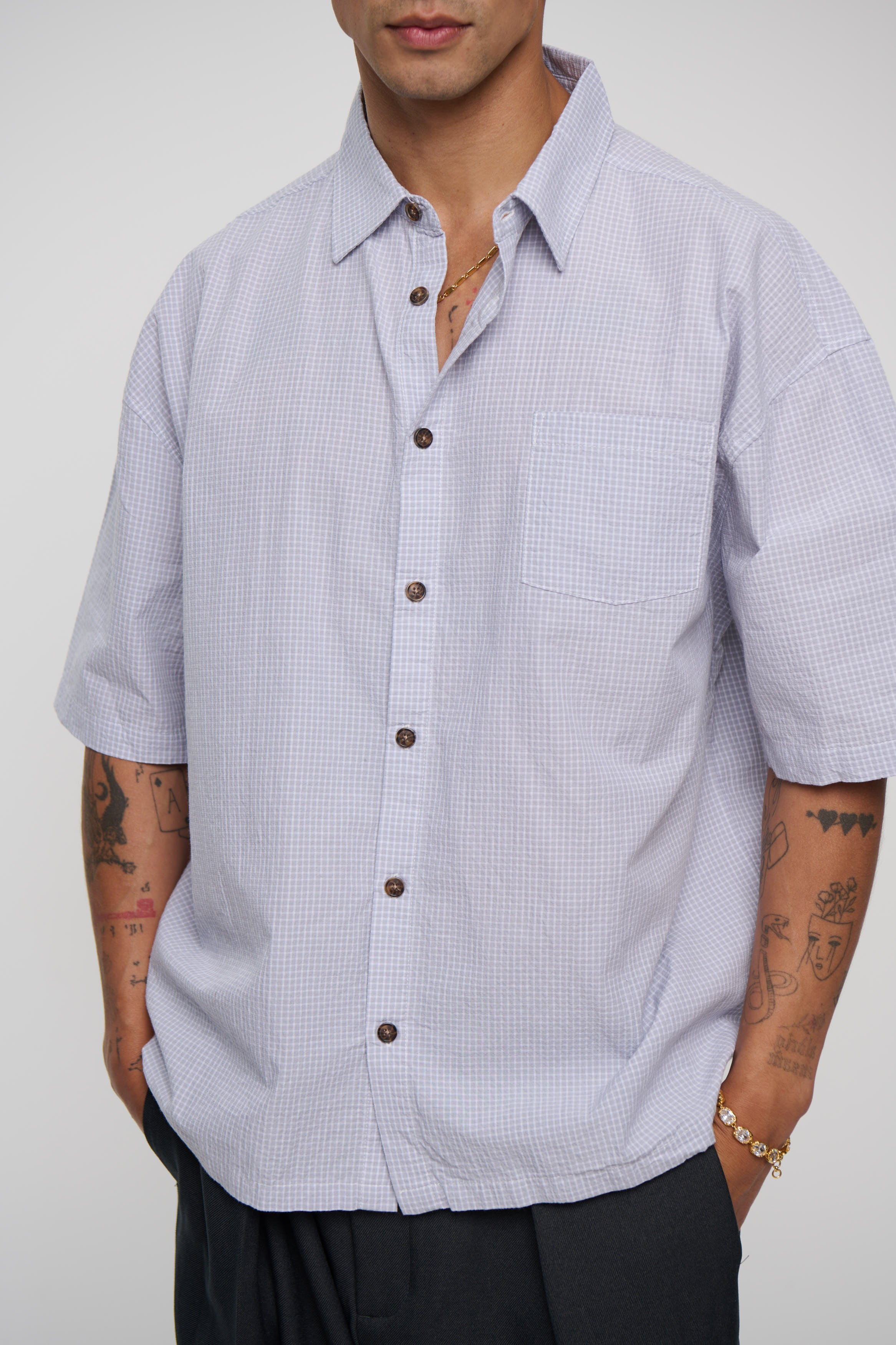 Nathaniel Drop Shirt Soft Grey
