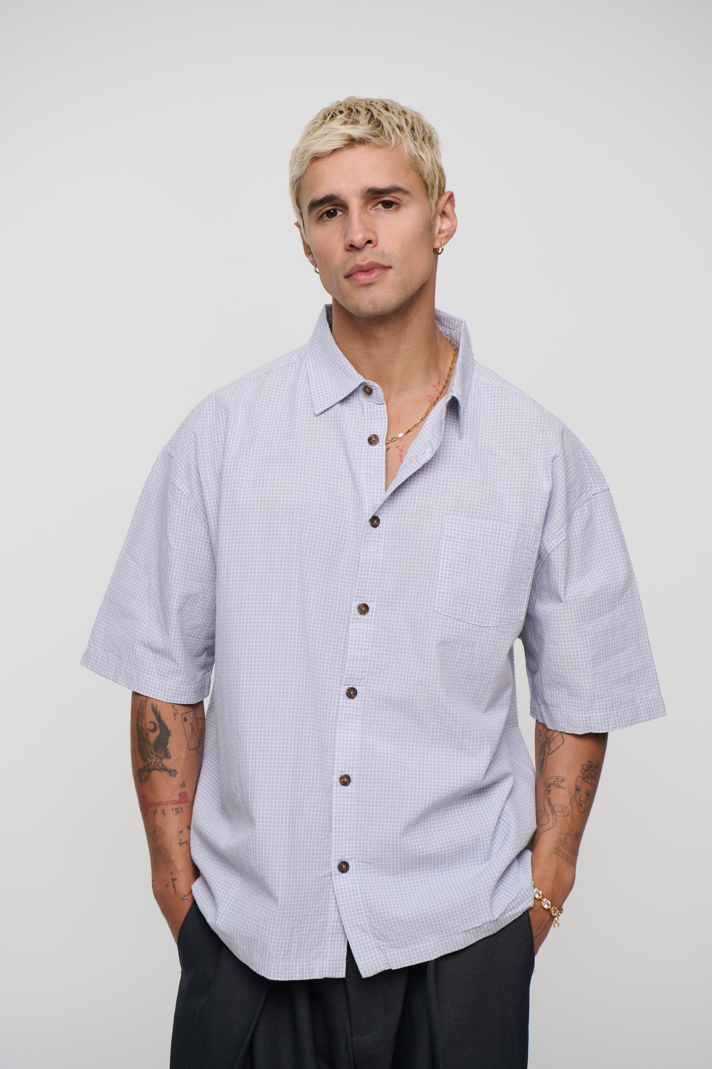 Nathaniel Drop Shirt Soft Grey