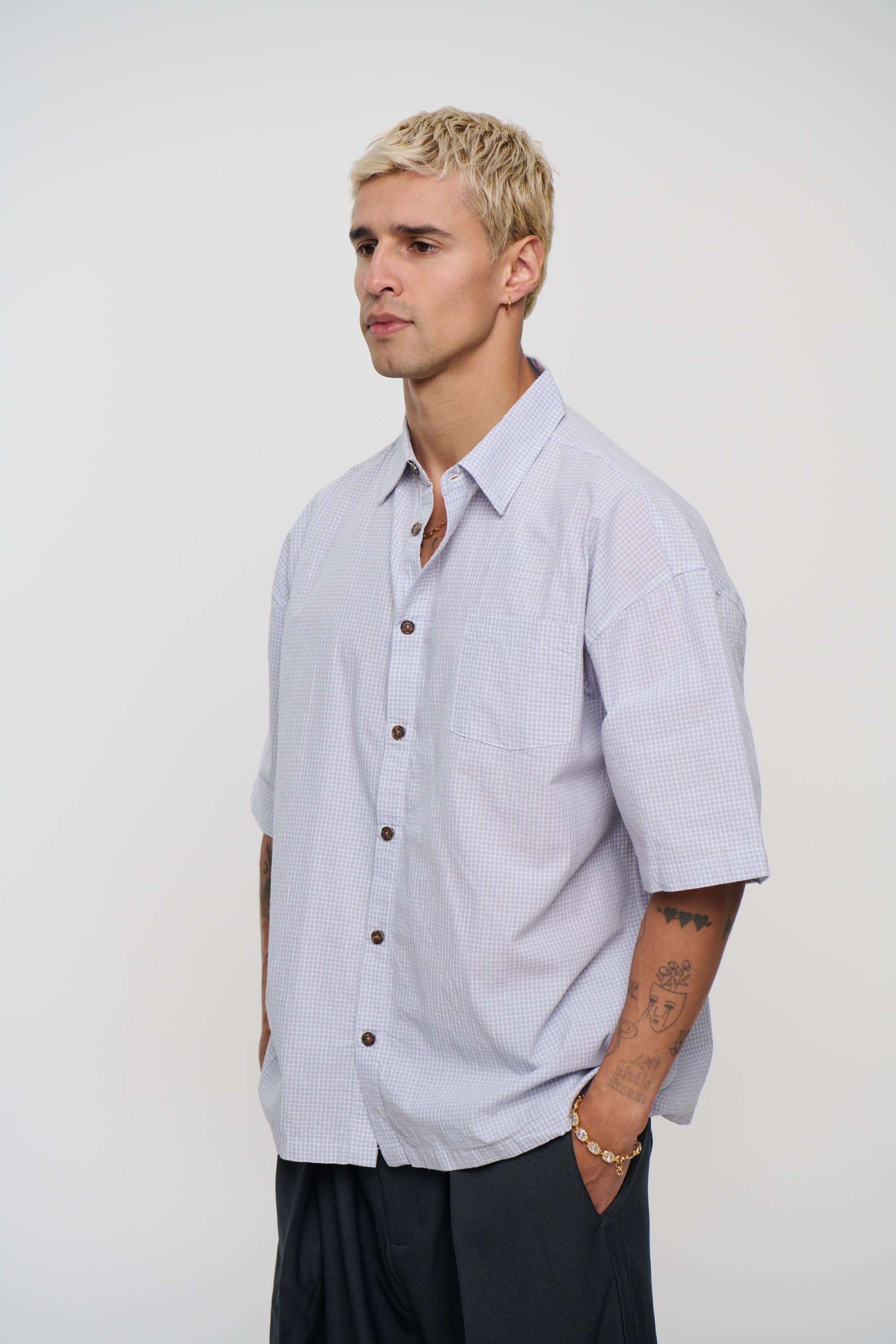 Nathaniel Drop Shirt Soft Grey