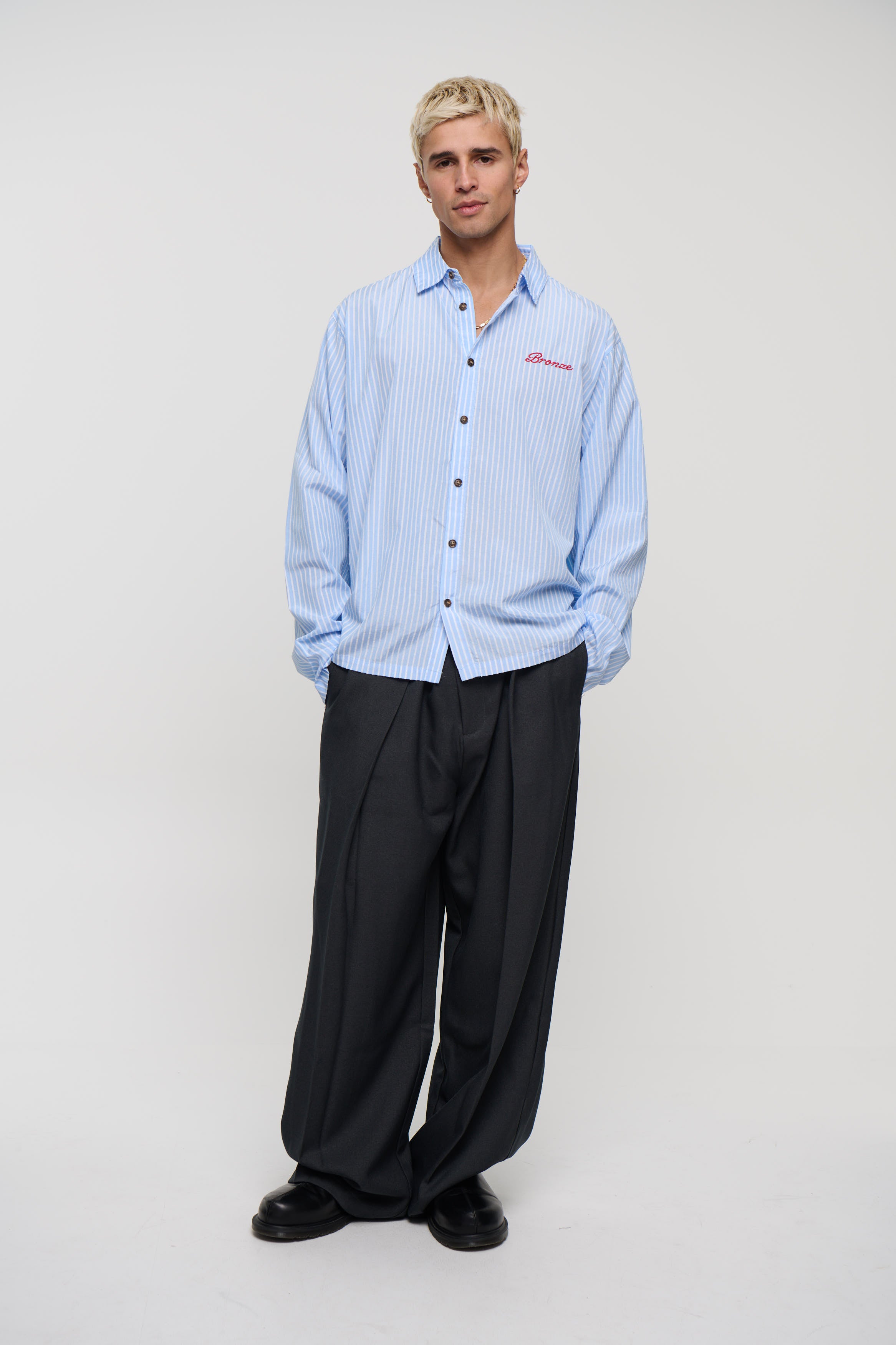 Chad Stripe Shirt Blue