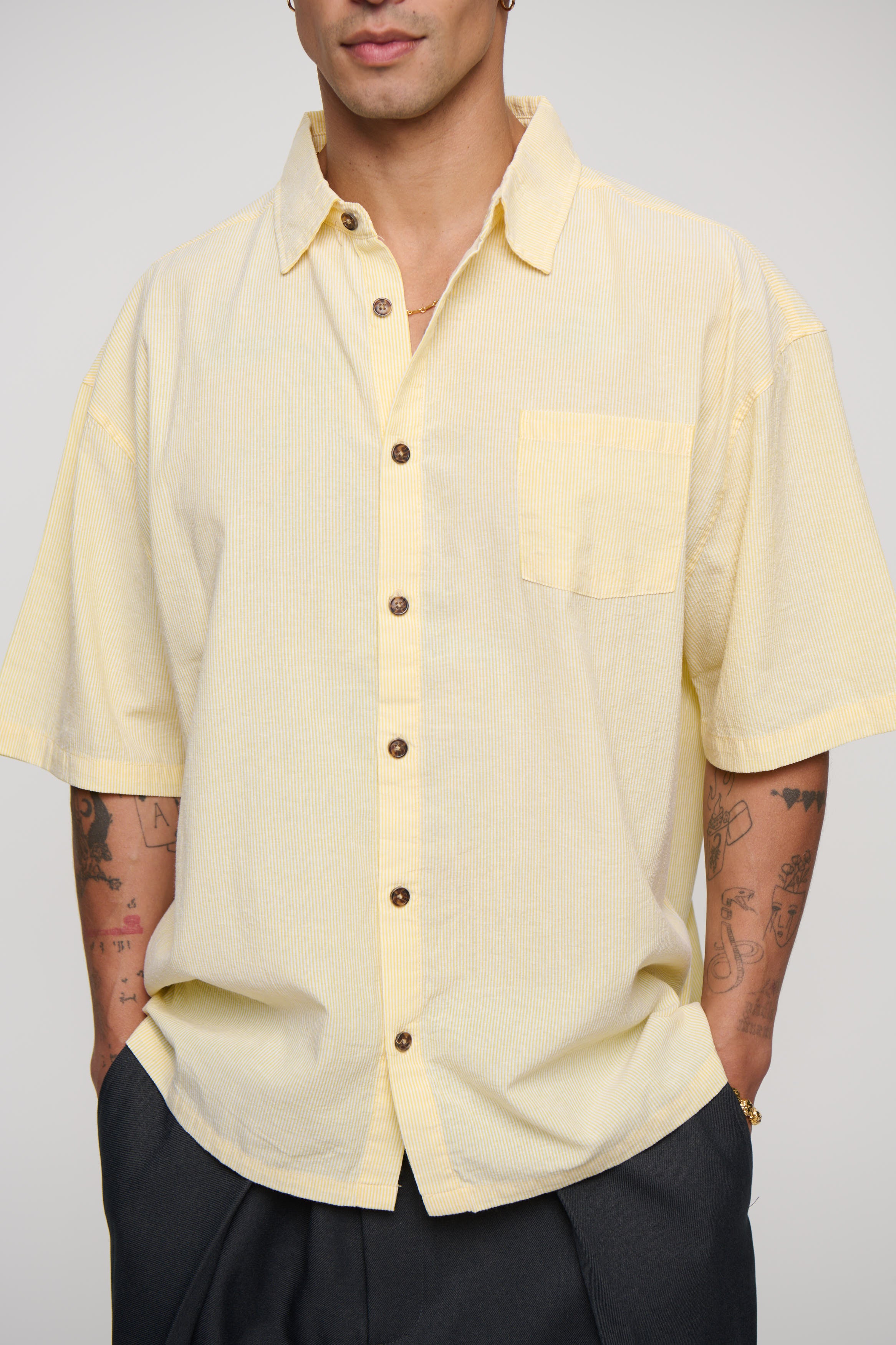 Nathaniel Drop Shirt Soft Yellow