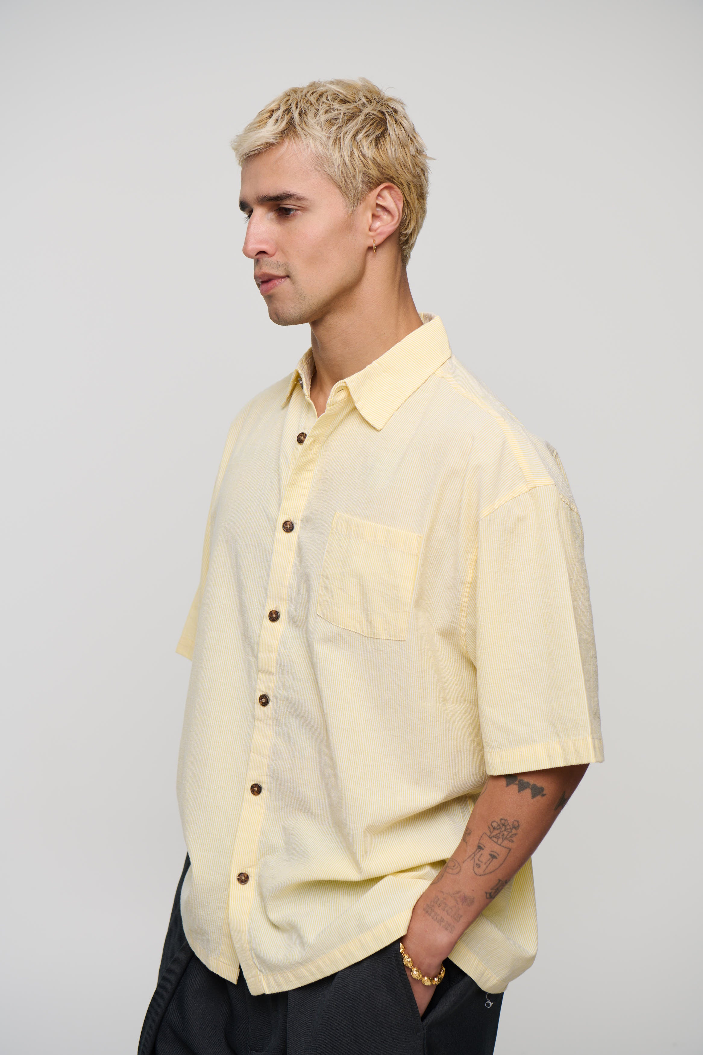Nathaniel Drop Shirt Soft Yellow