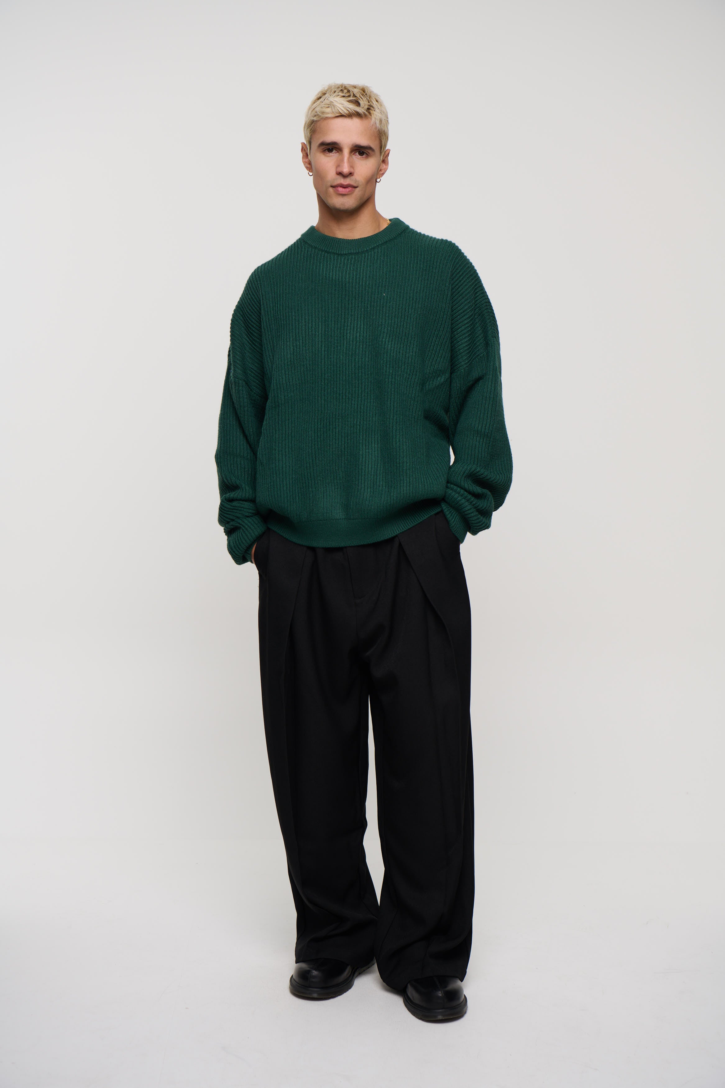 Drop Sleeve Heavy Knit Emerald