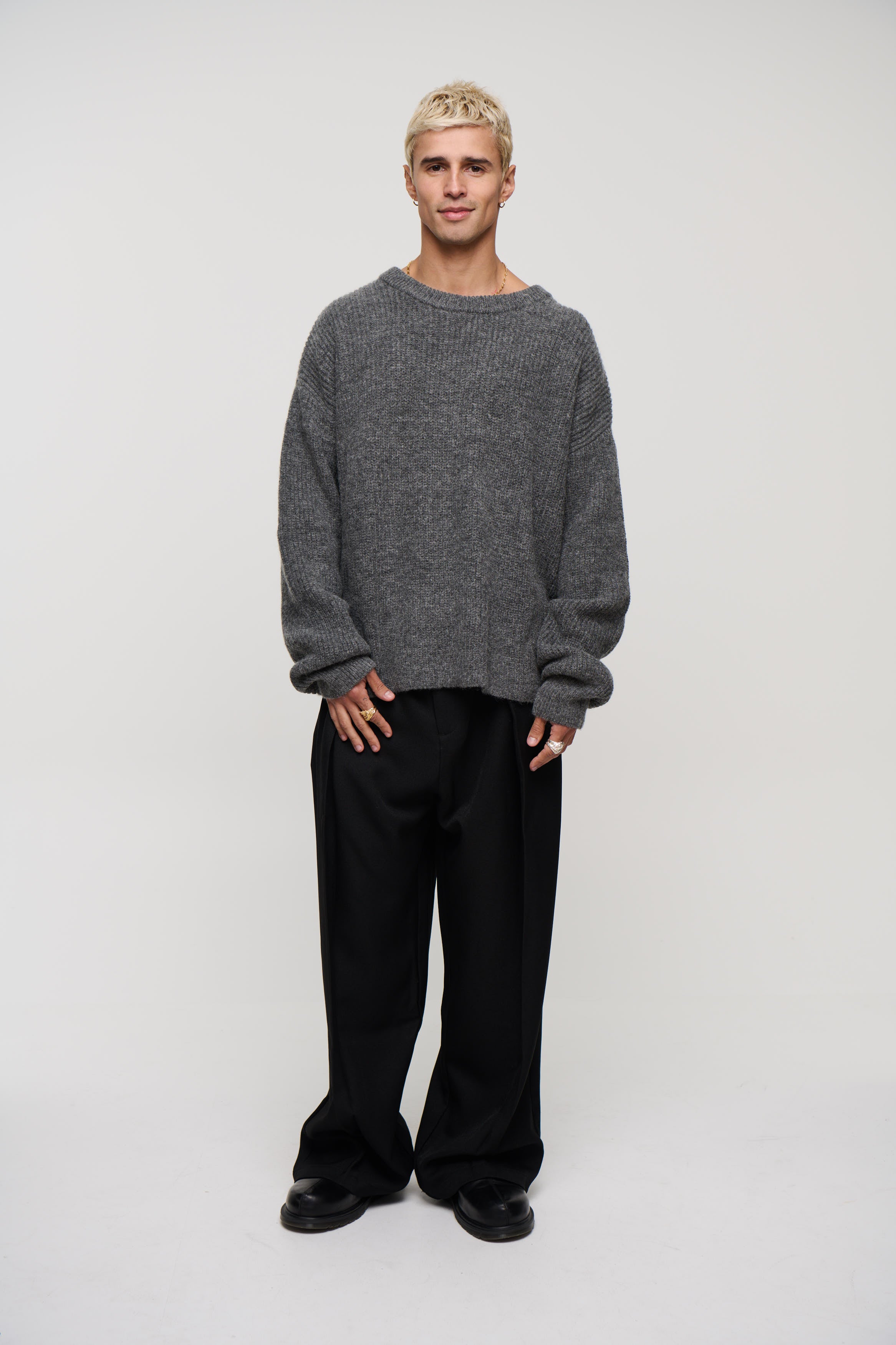 Mohair Knit Dark Grey