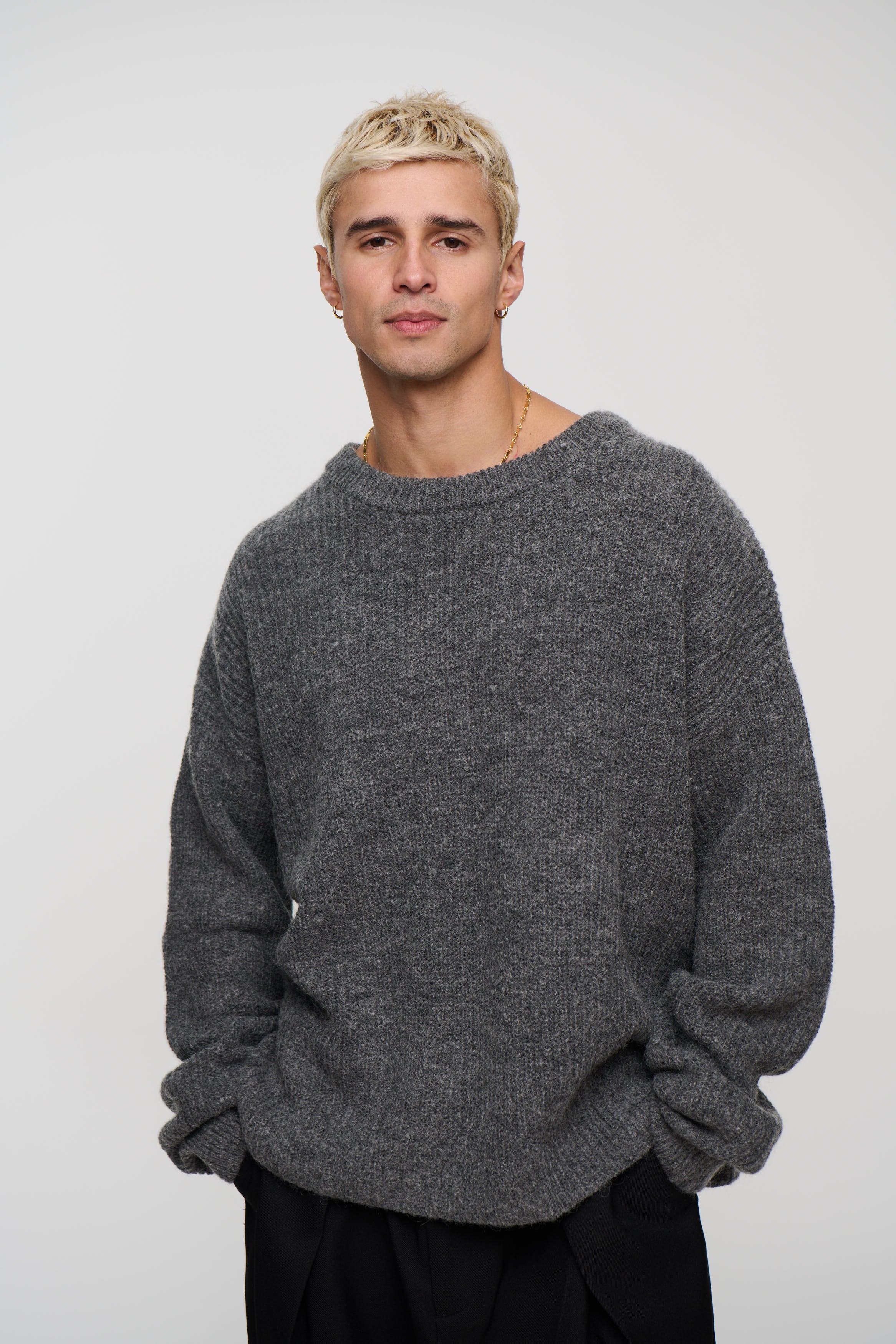 Mohair Knit Dark Grey