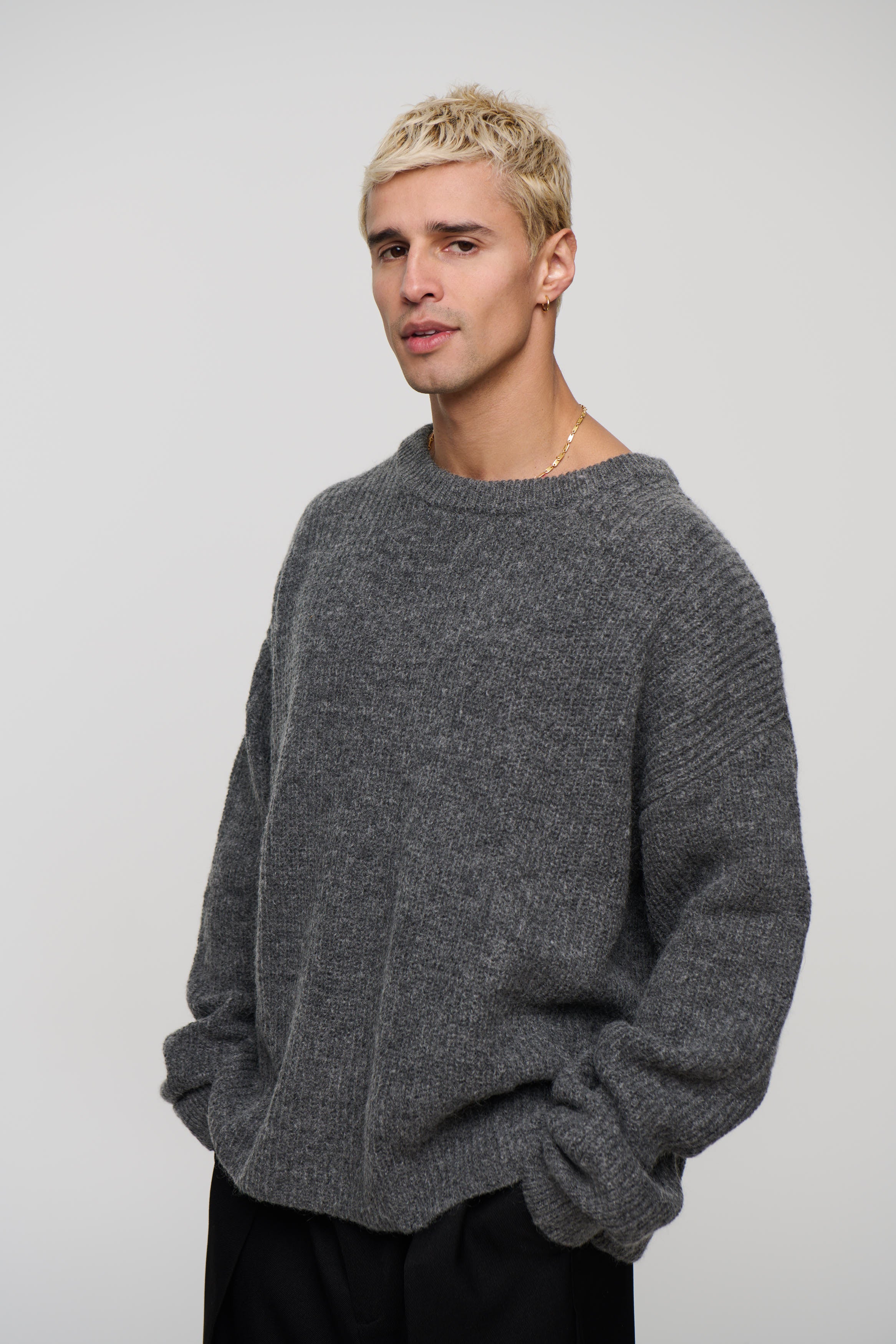 Mohair Knit Dark Grey