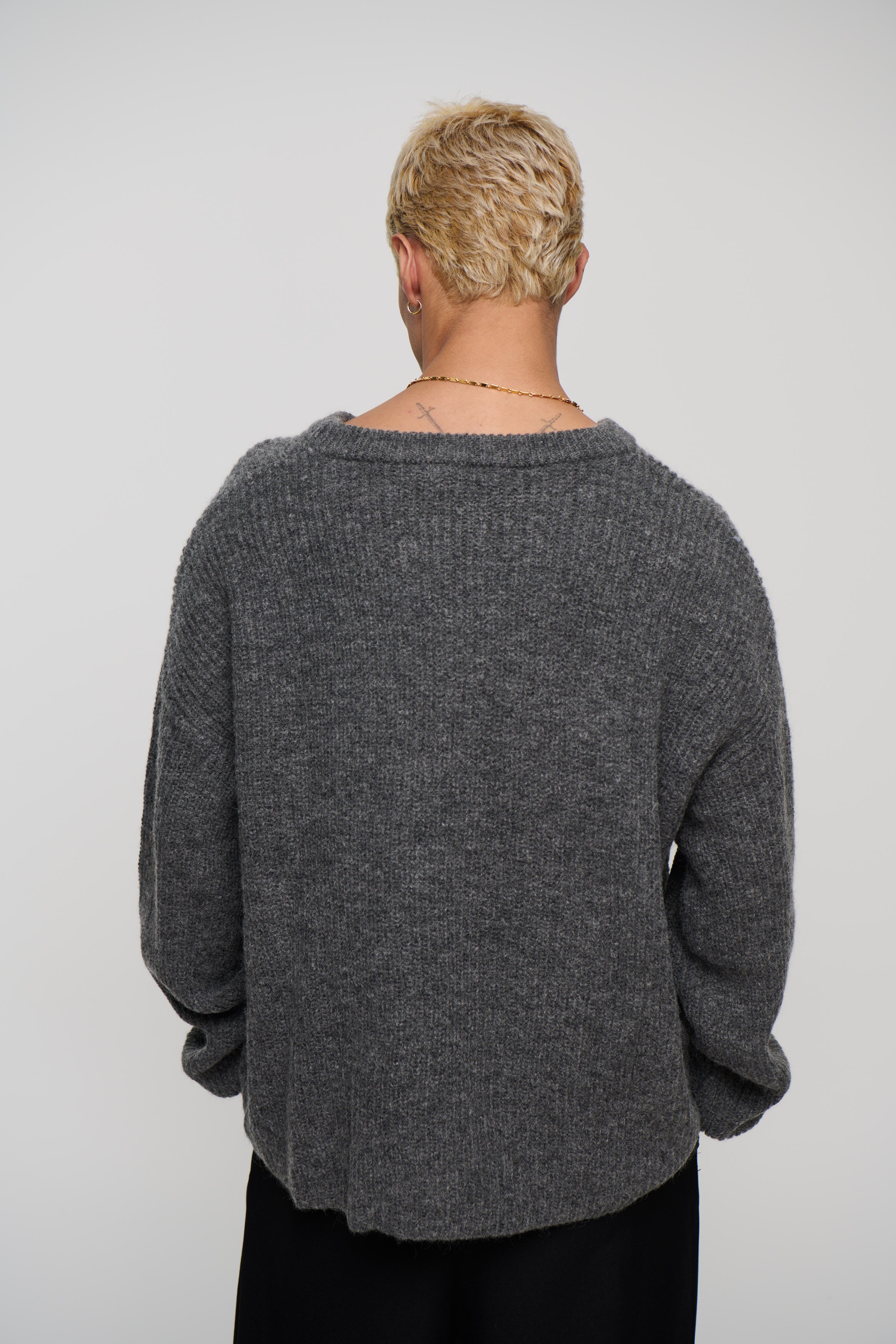Mohair Knit Dark Grey