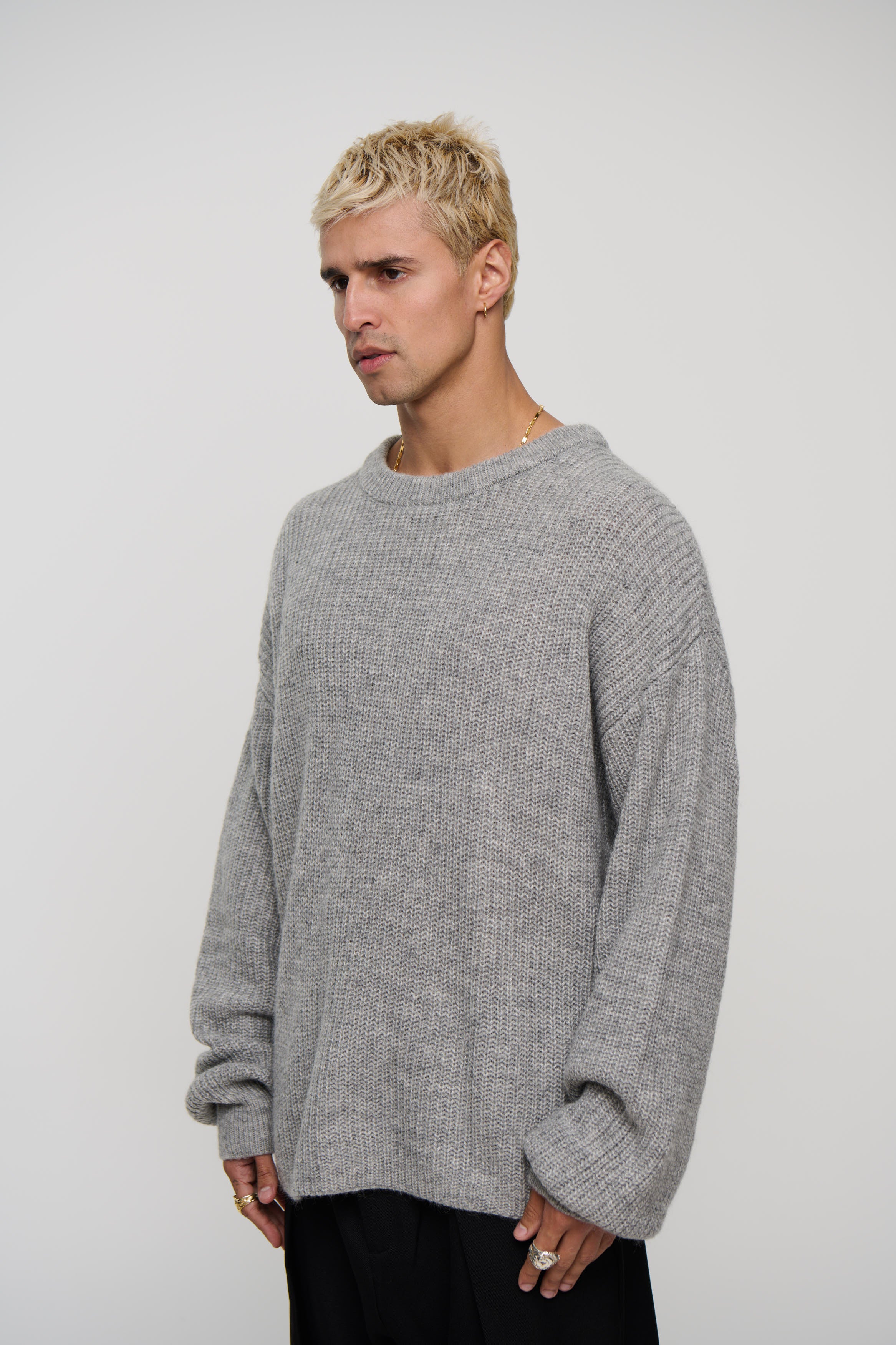 Mohair Knit Grey Marle