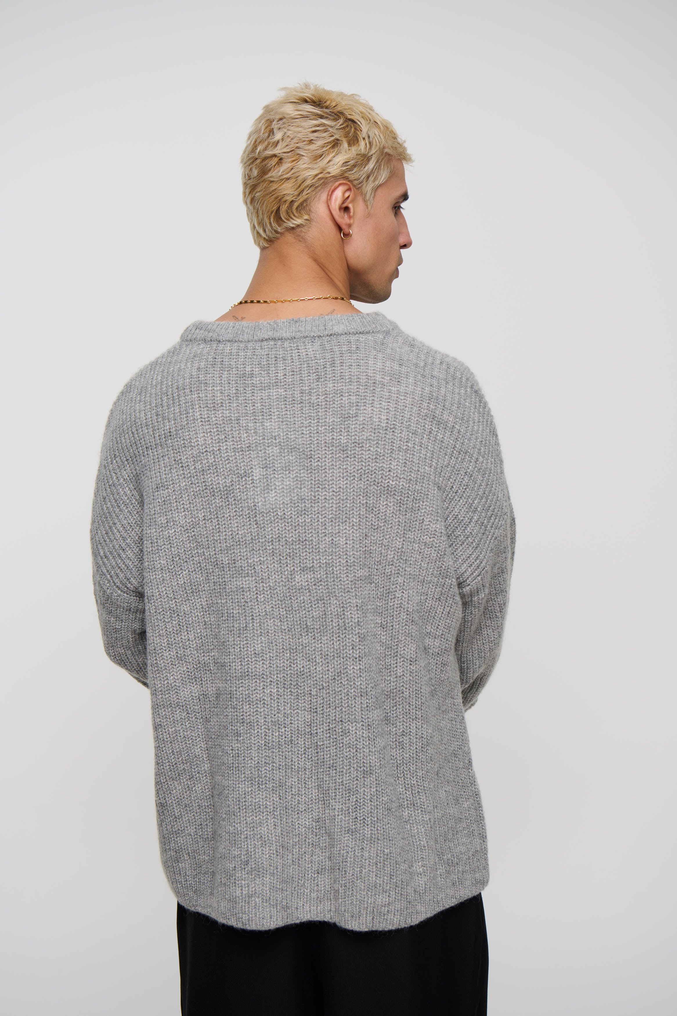 Mohair Knit Grey Marle