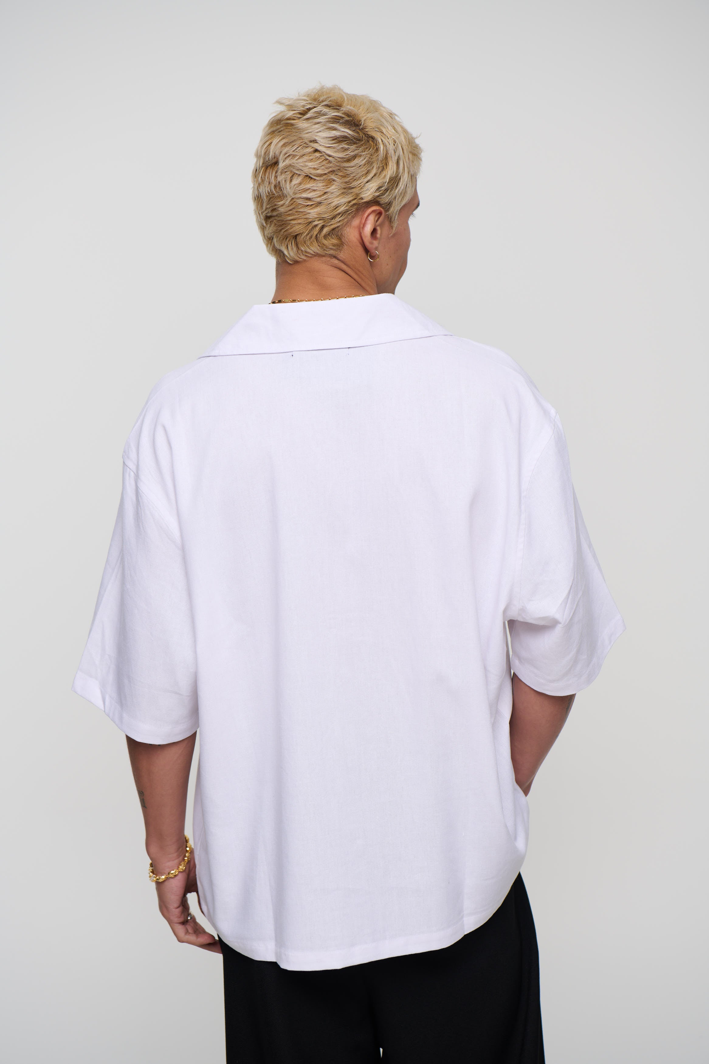 Raf Cropped Shirt Linen White