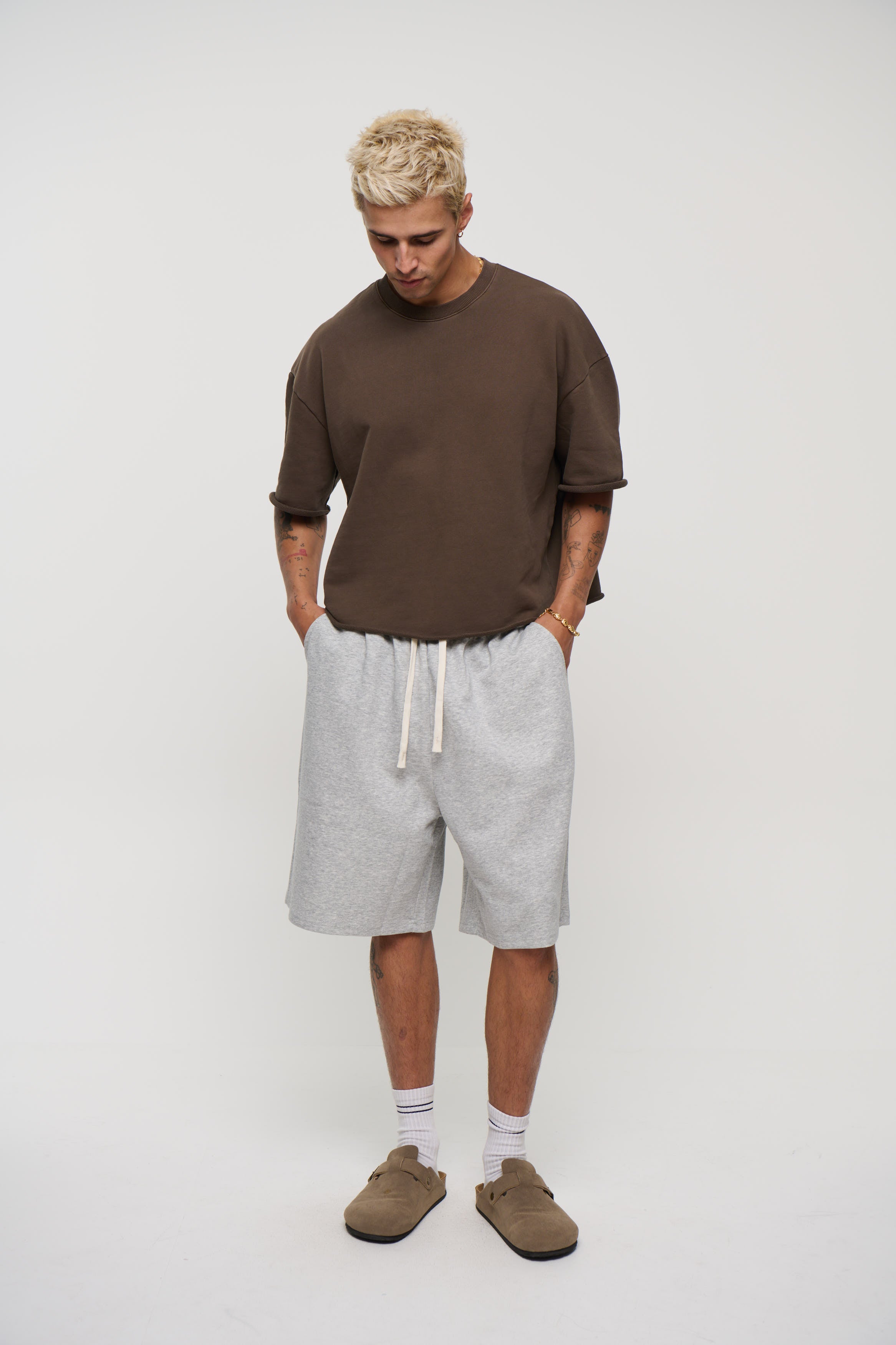 Drop Cotton Short Grey