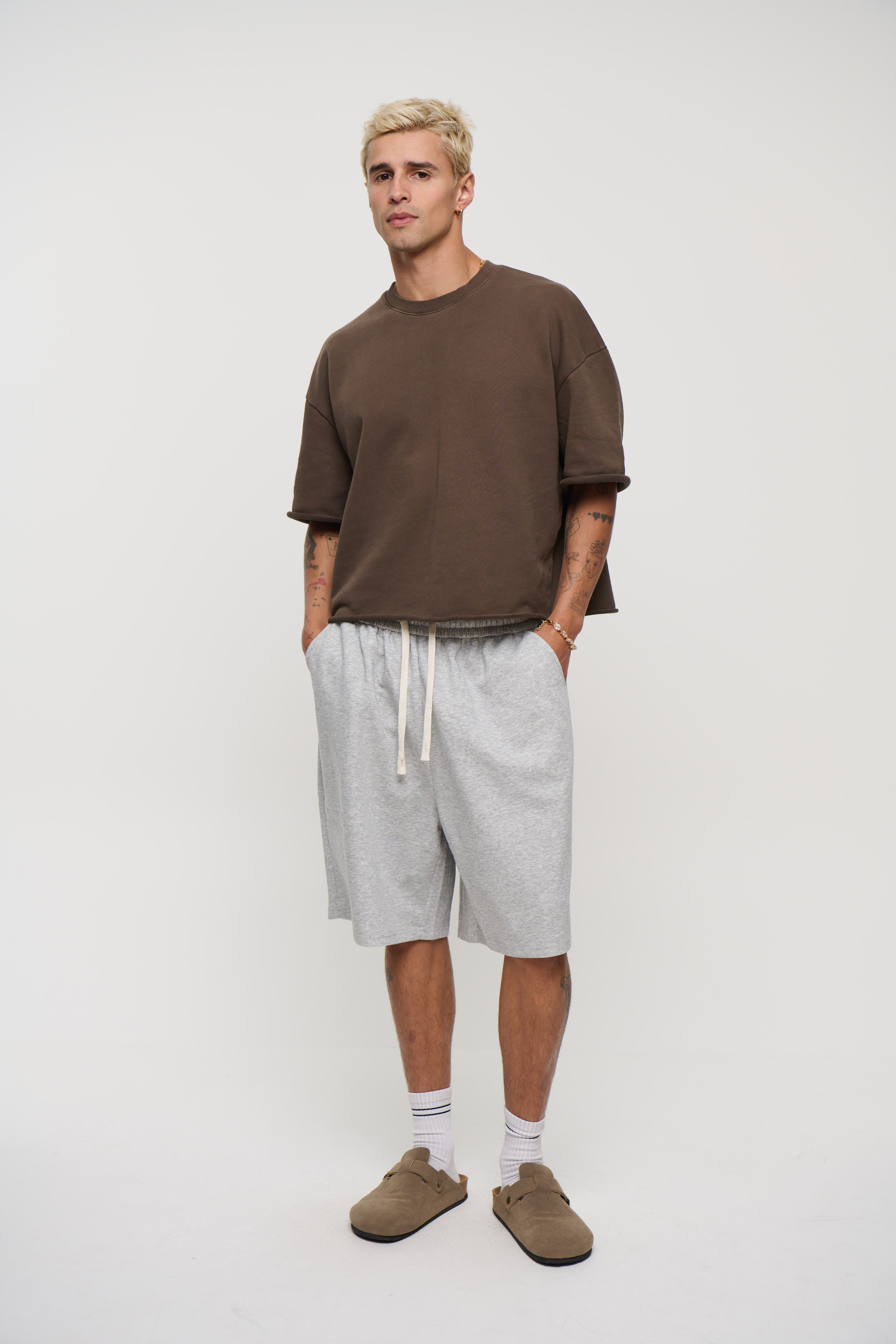 Drop Cotton Short Grey