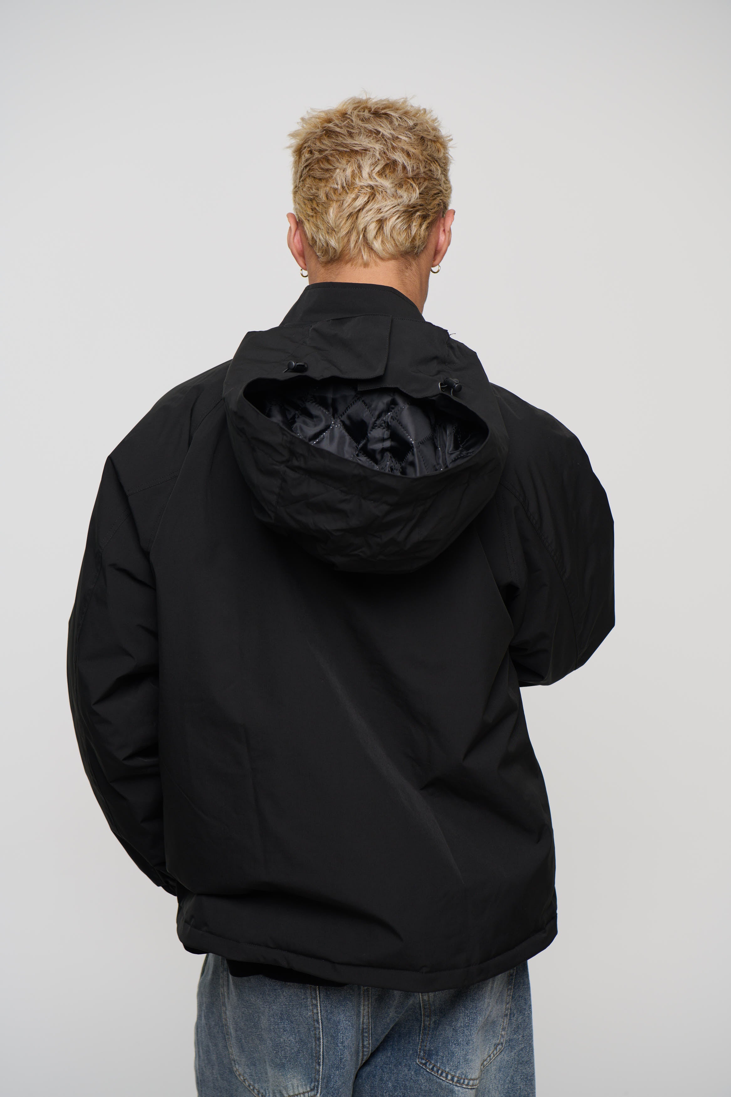 Removable Hood Windbreaker Black