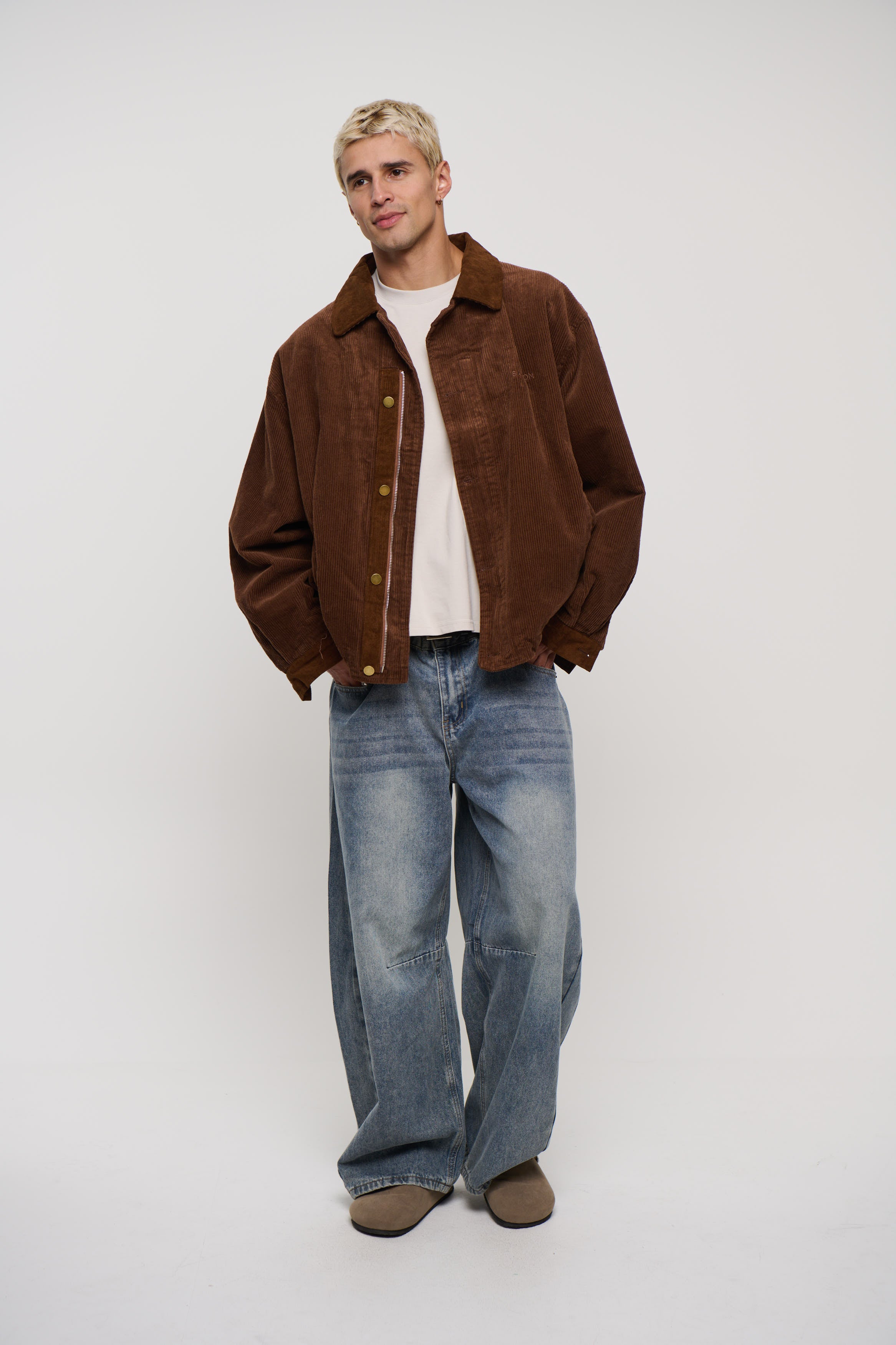 Relaxed Cord Bomber Choc