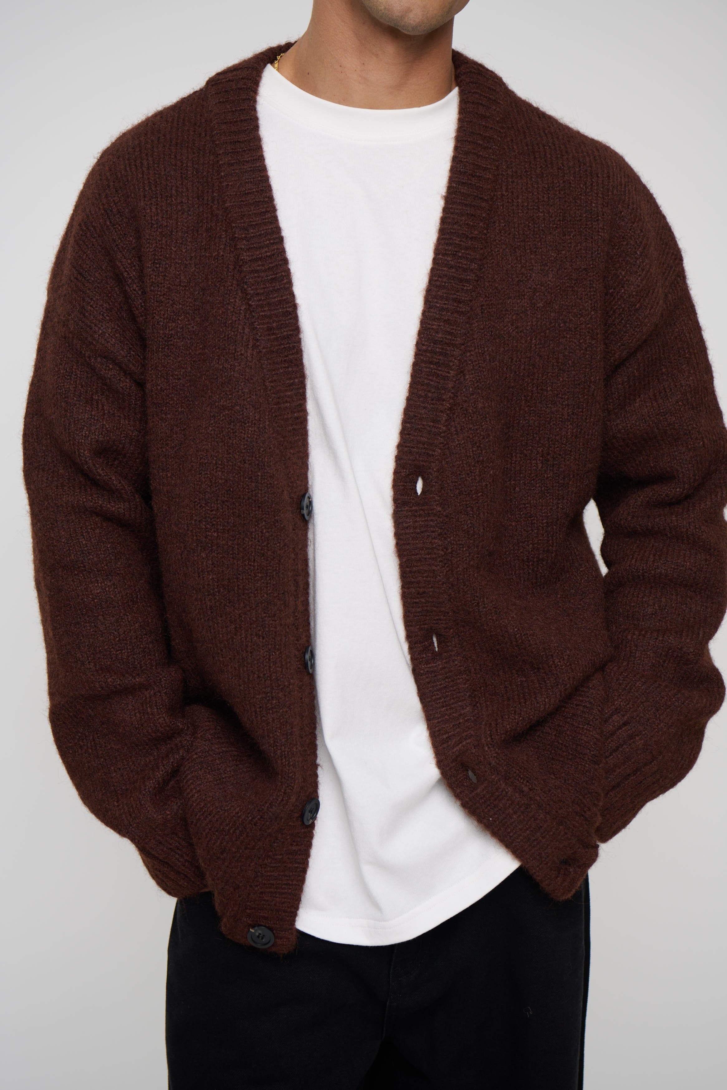 Knitted Oversize Cardigan Choc