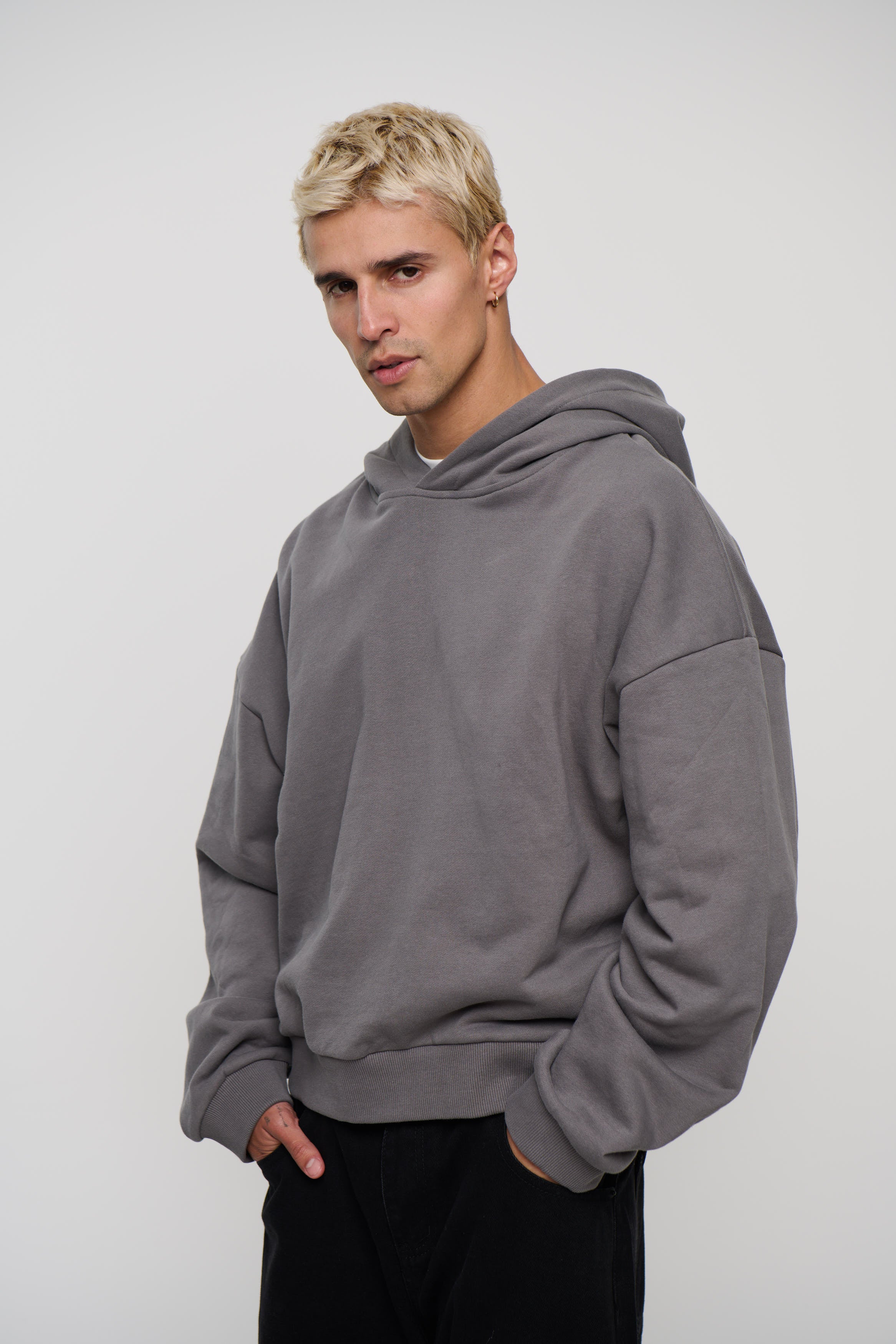Marcus Heavyweight Cotton Hoodie Charcoal