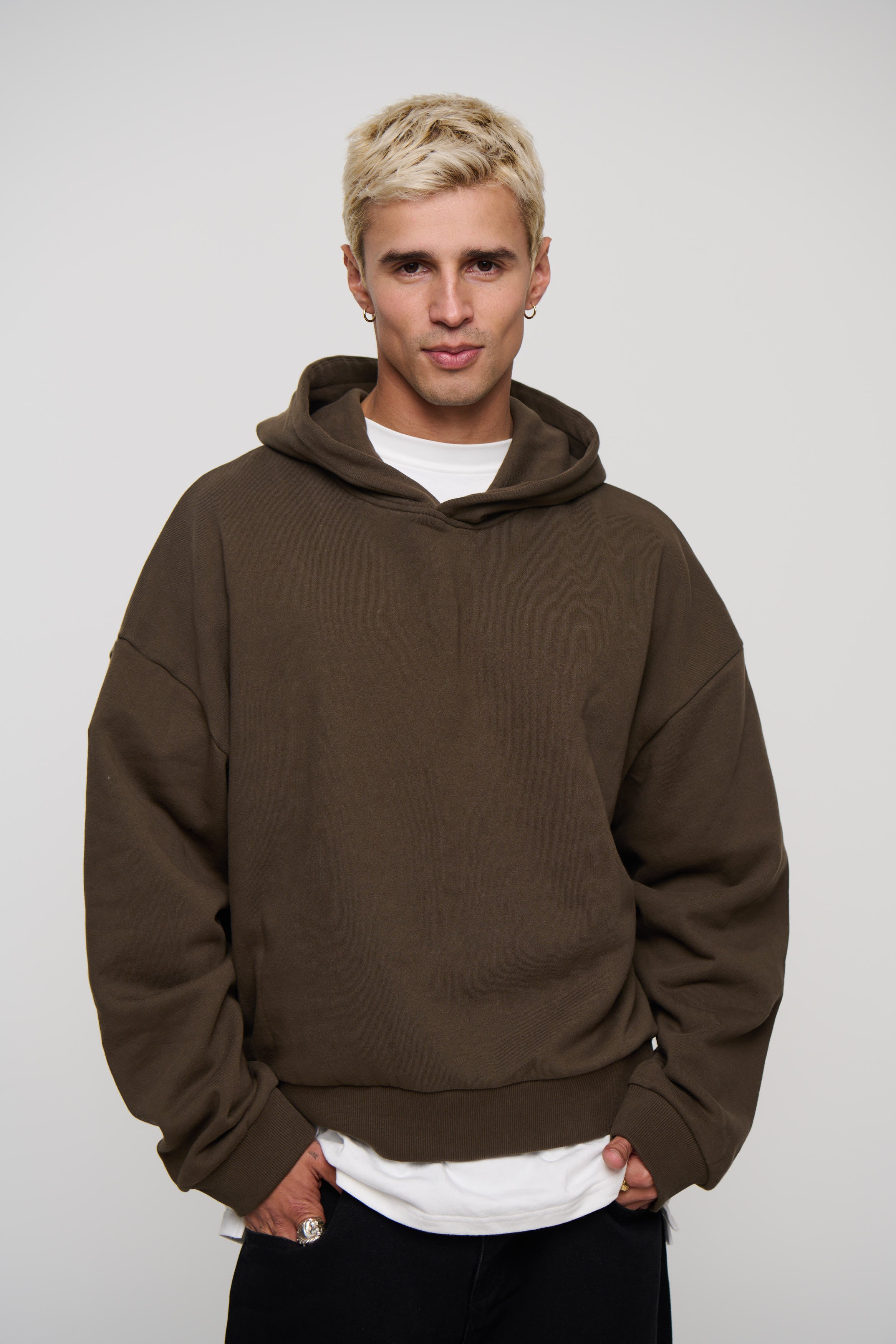 Marcus Heavyweight Cotton Hoodie Choc