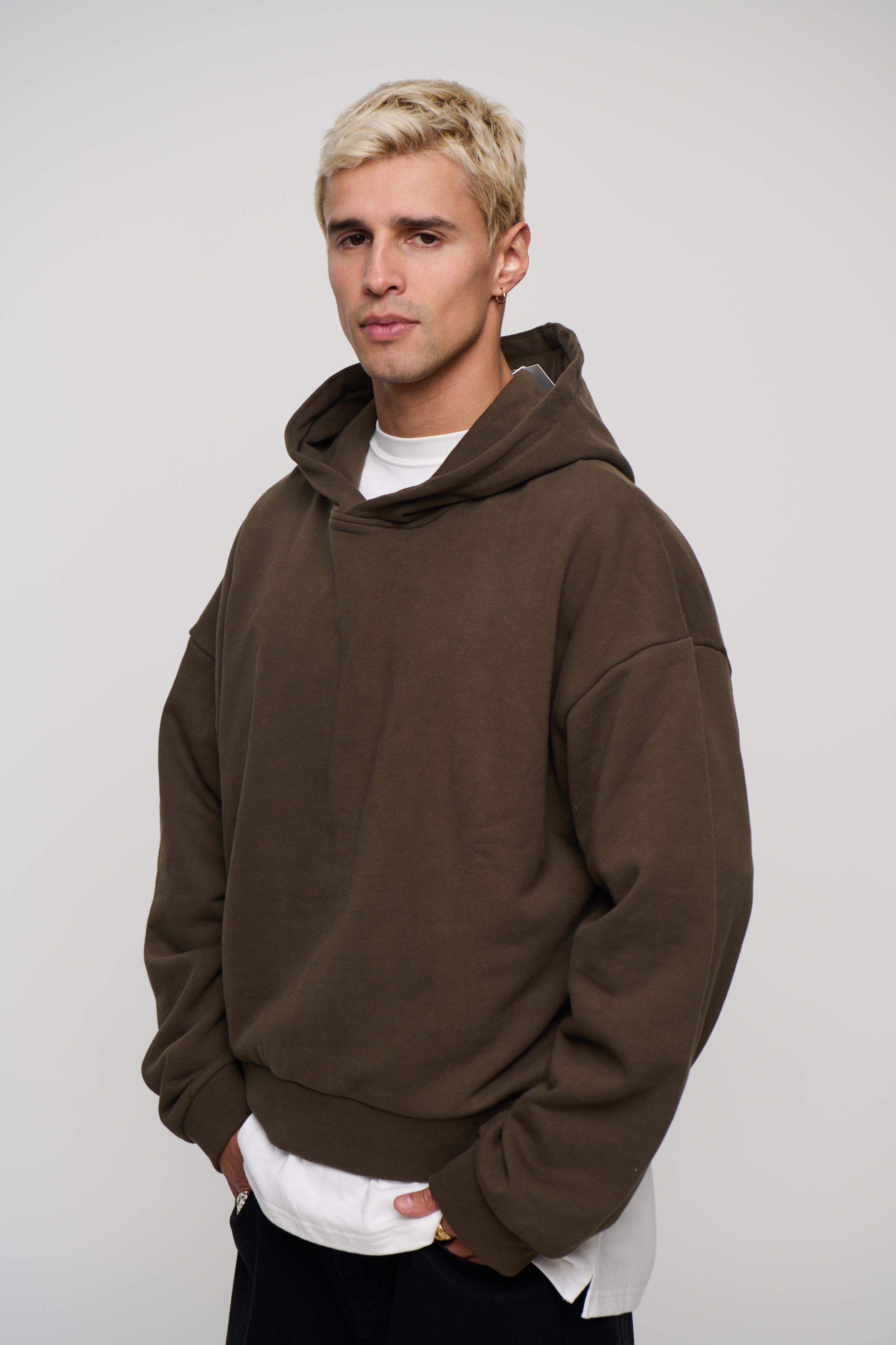 Marcus Heavyweight Cotton Hoodie Choc