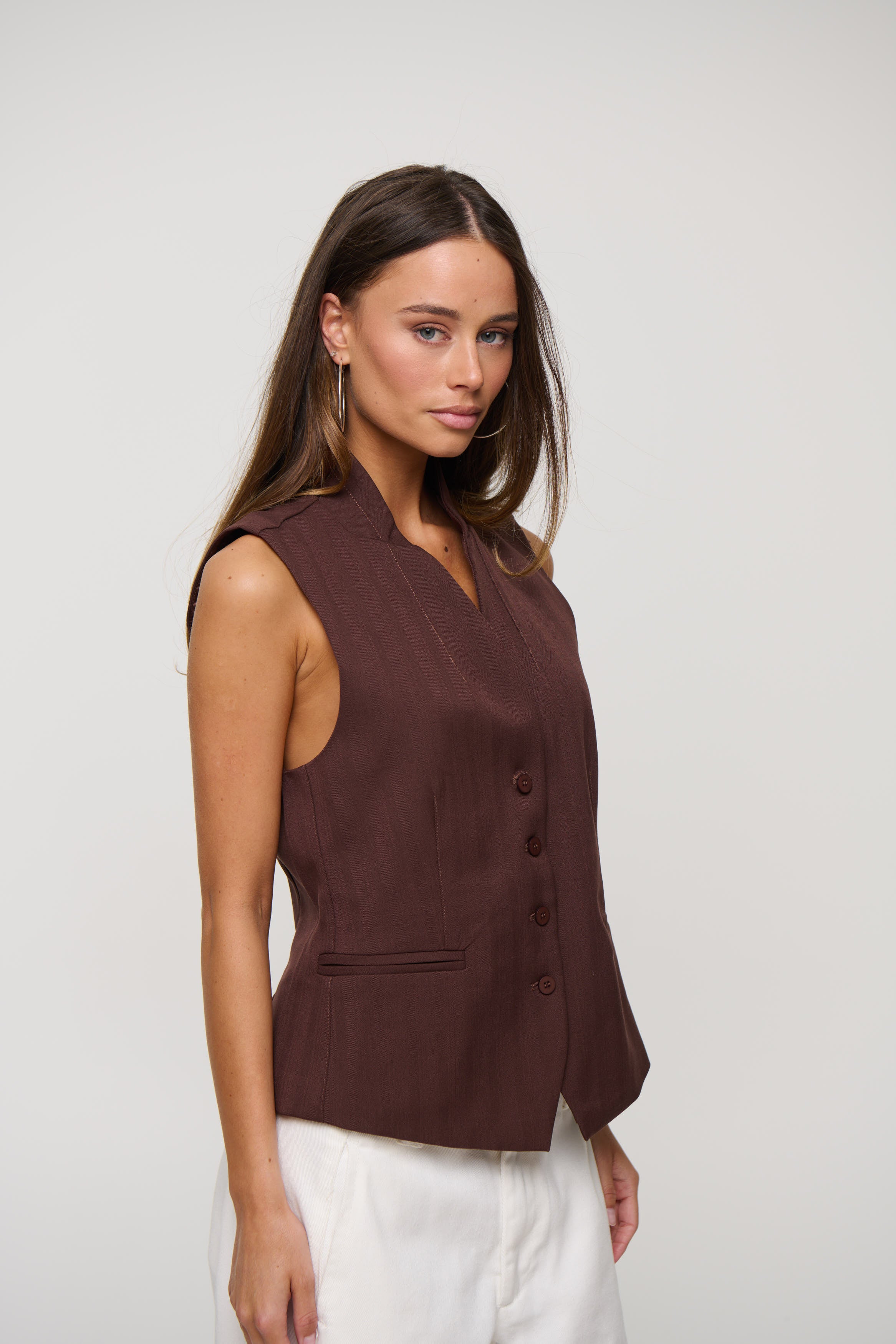 Angeline Vest Chocolate