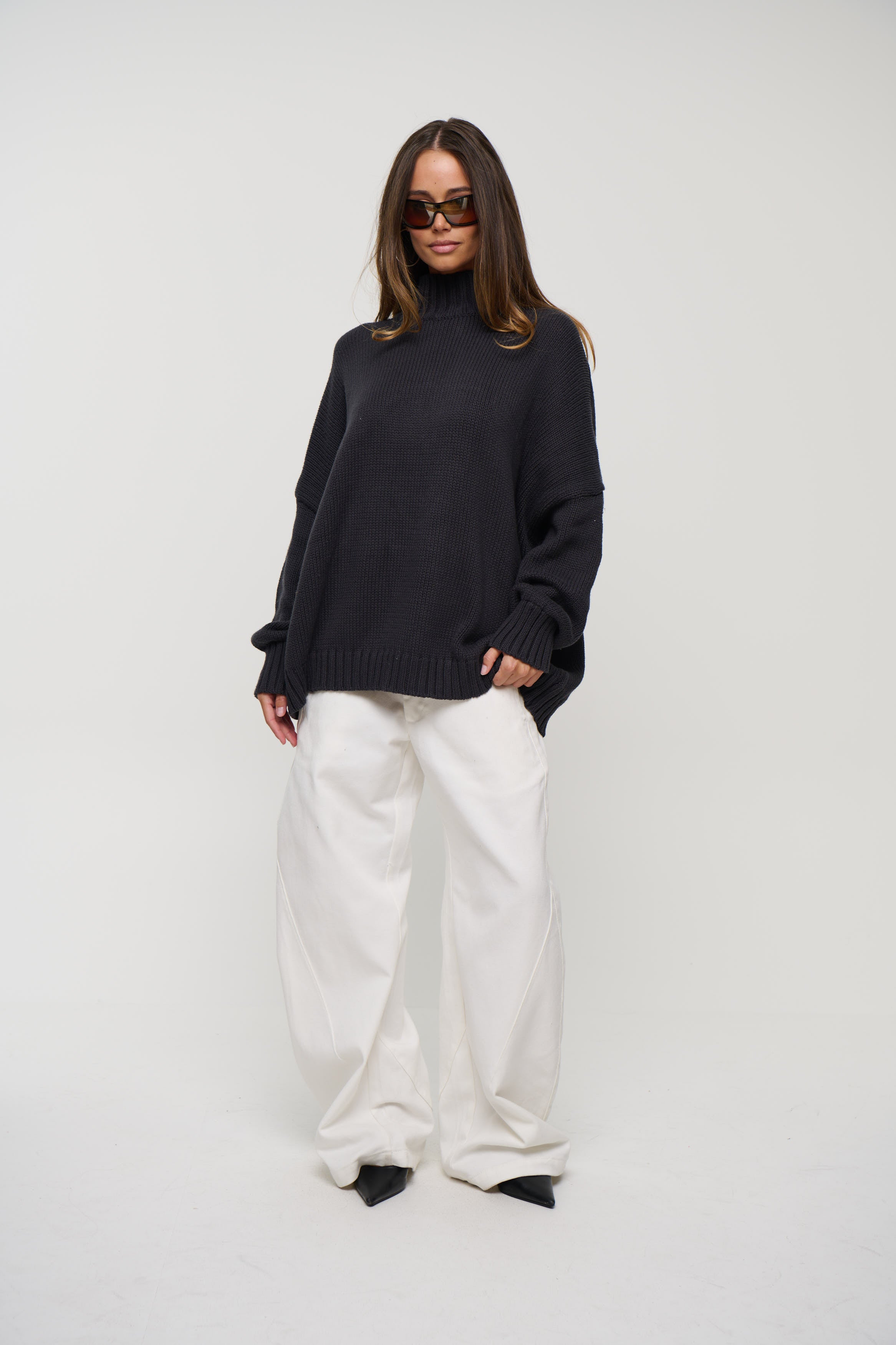 Layla Funnel Neck Knit Navy