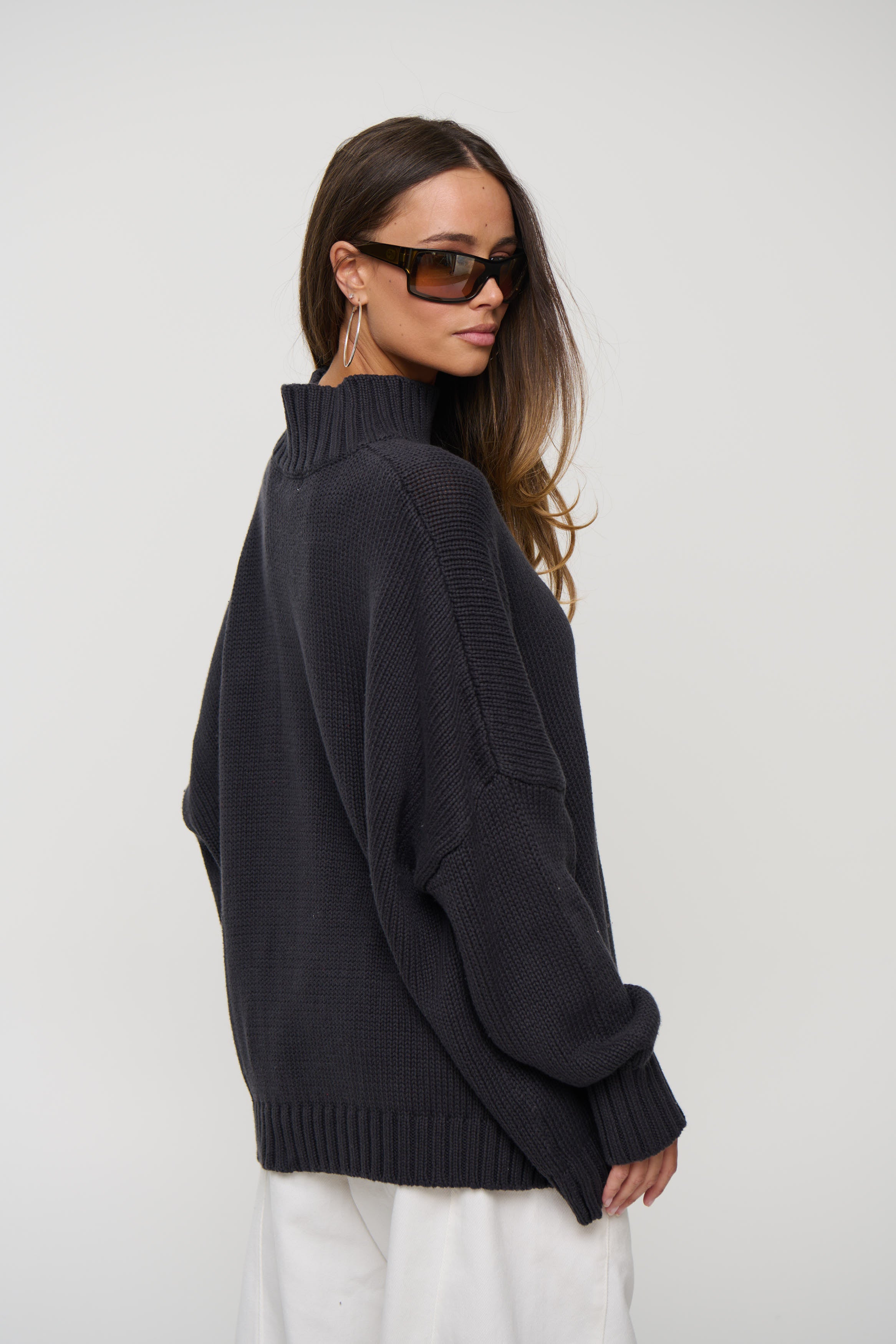 Layla Funnel Neck Knit Navy