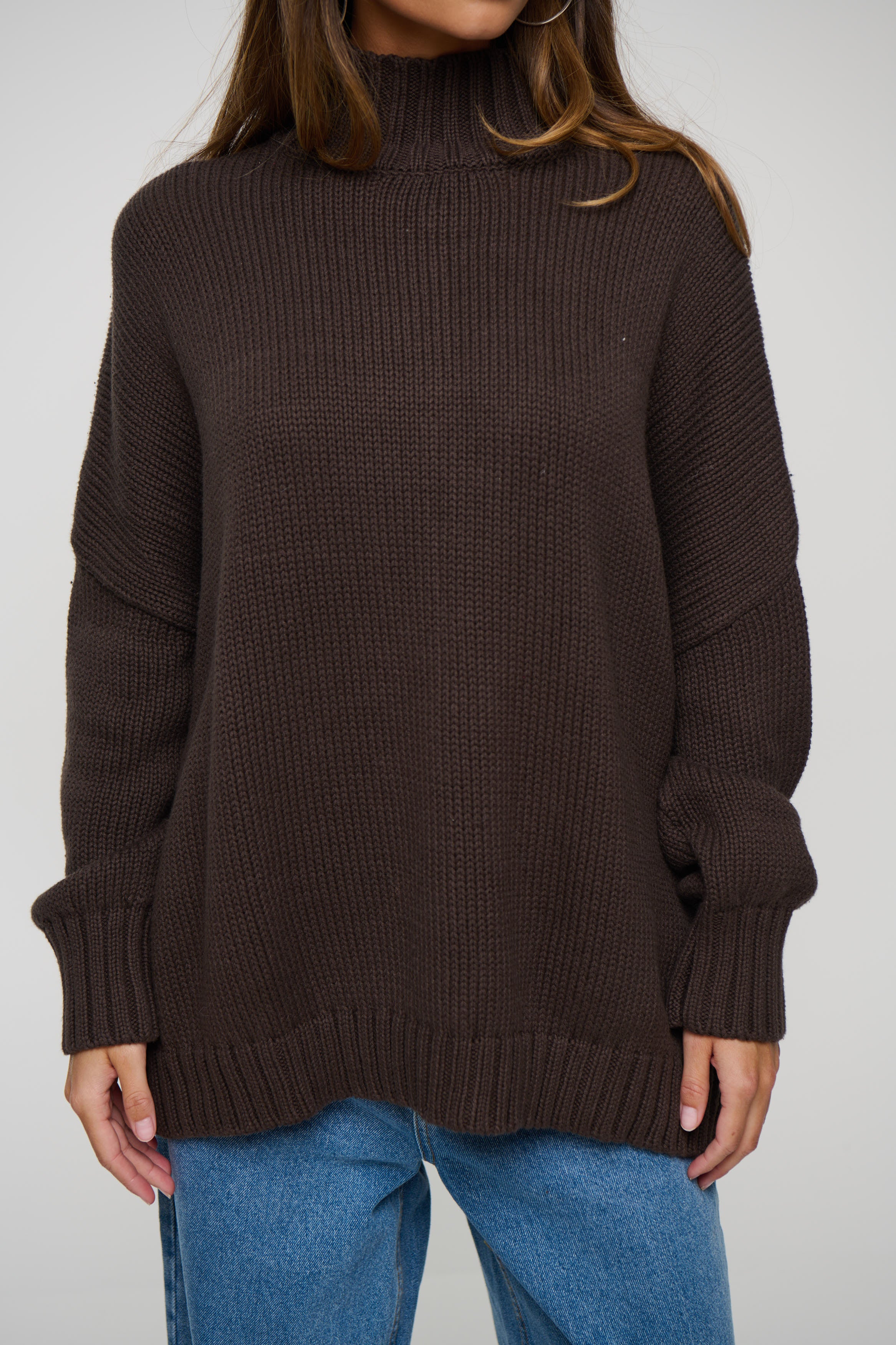 Layla Funnel Neck Knit Chocolate