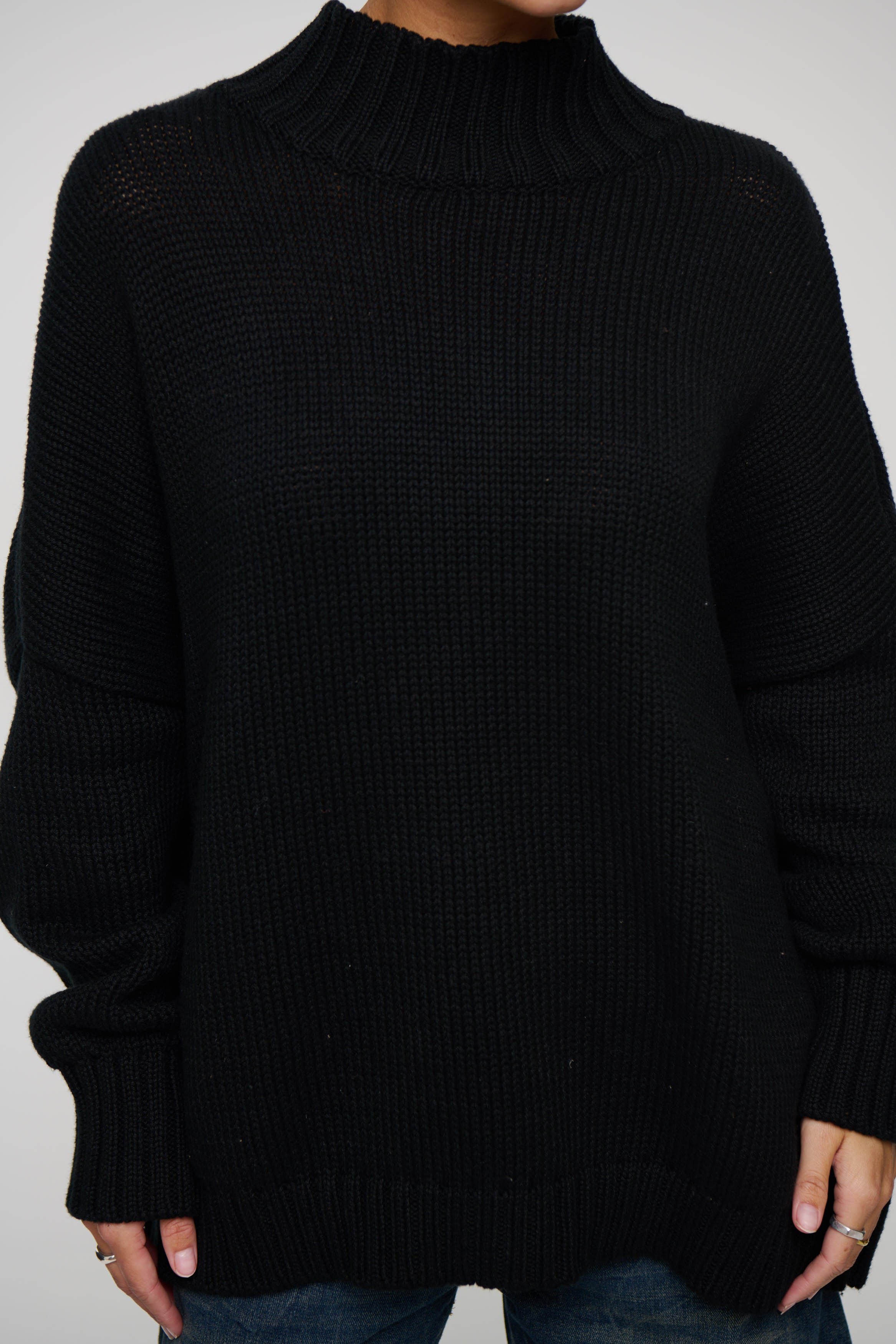 Layla Funnel Neck Knit Black