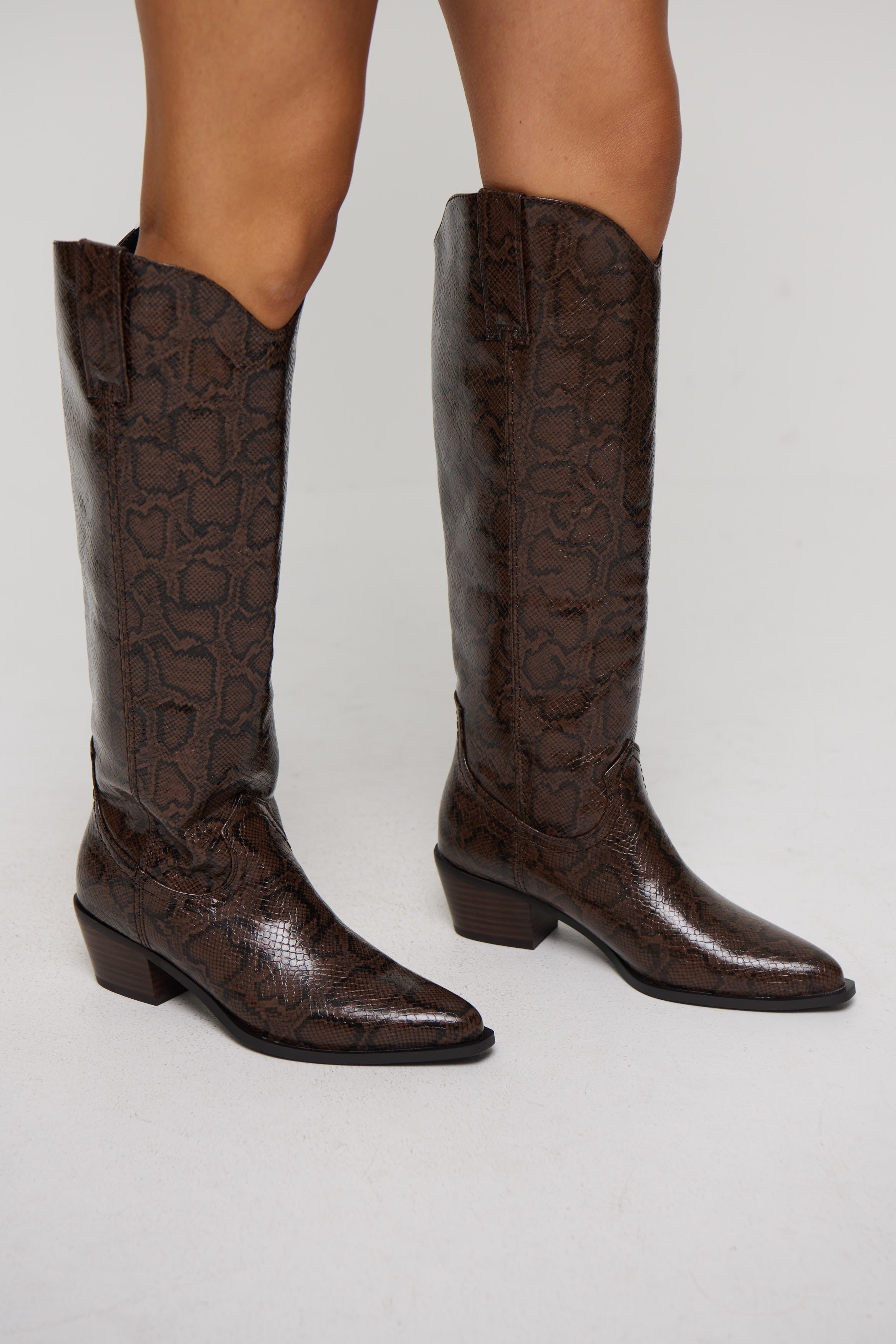 Meredith Boot Chocolate Snake