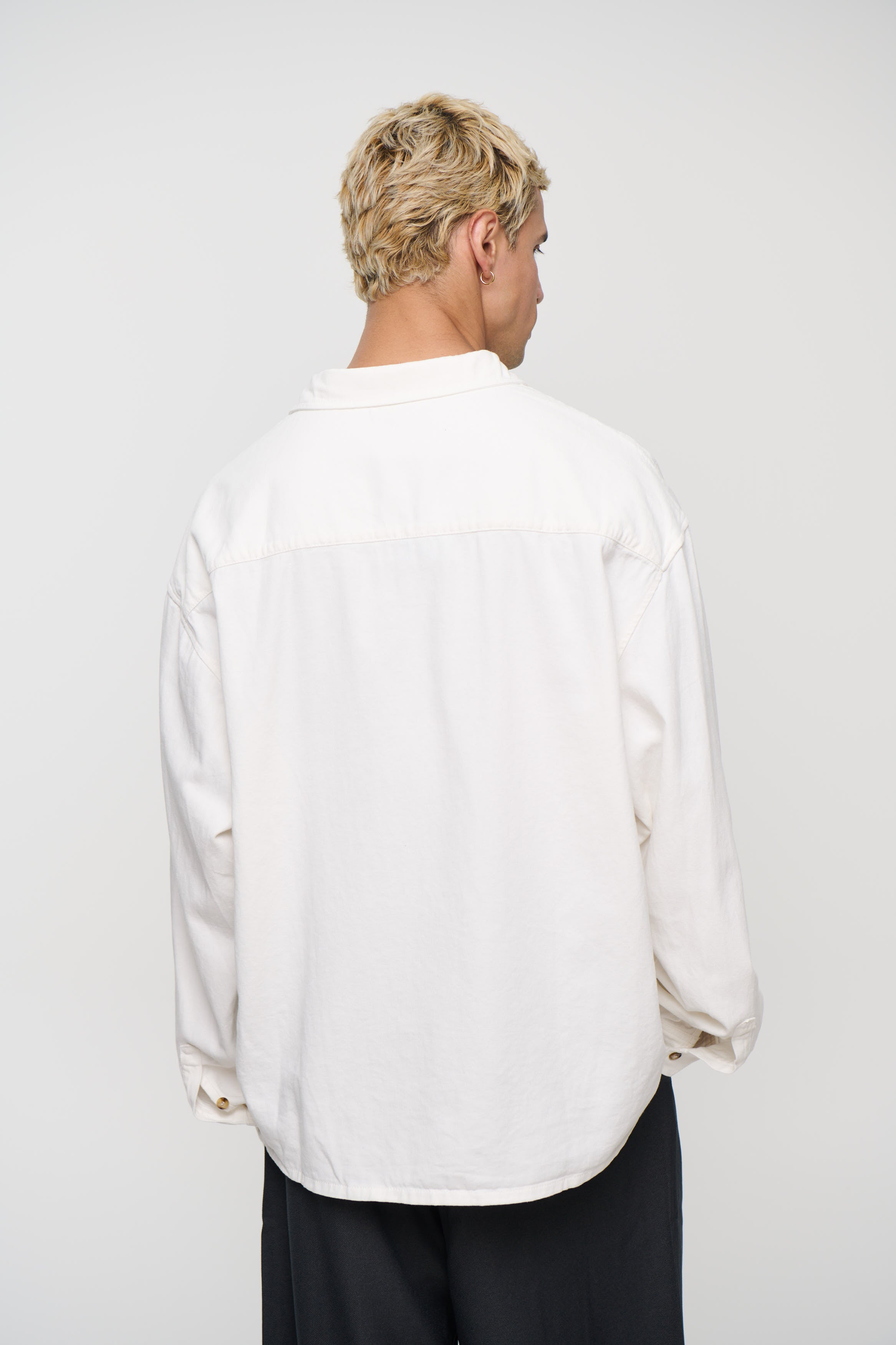 Phillip Washed Cotton Overshirt White