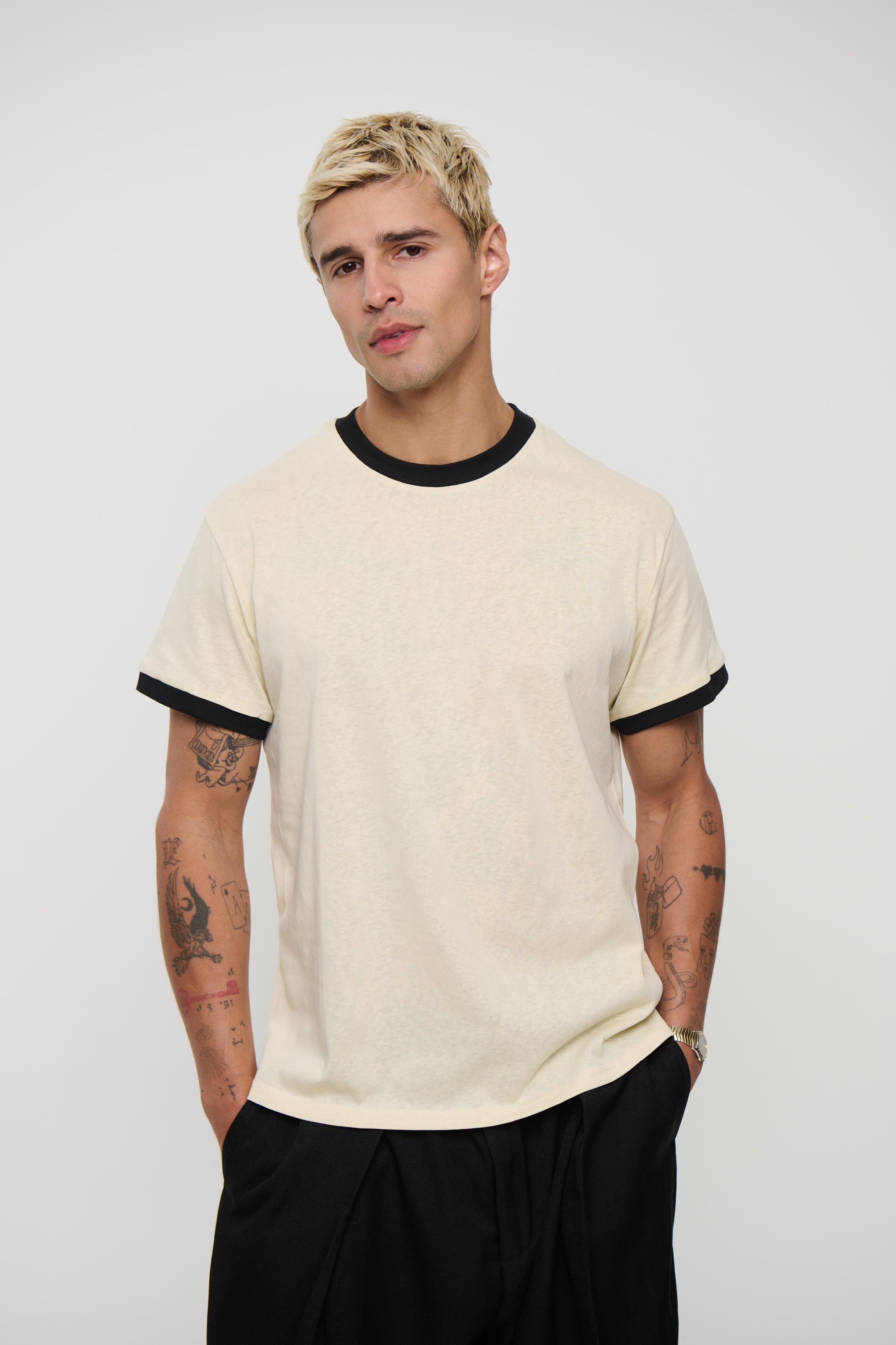 Soft Ringer Tee Off White