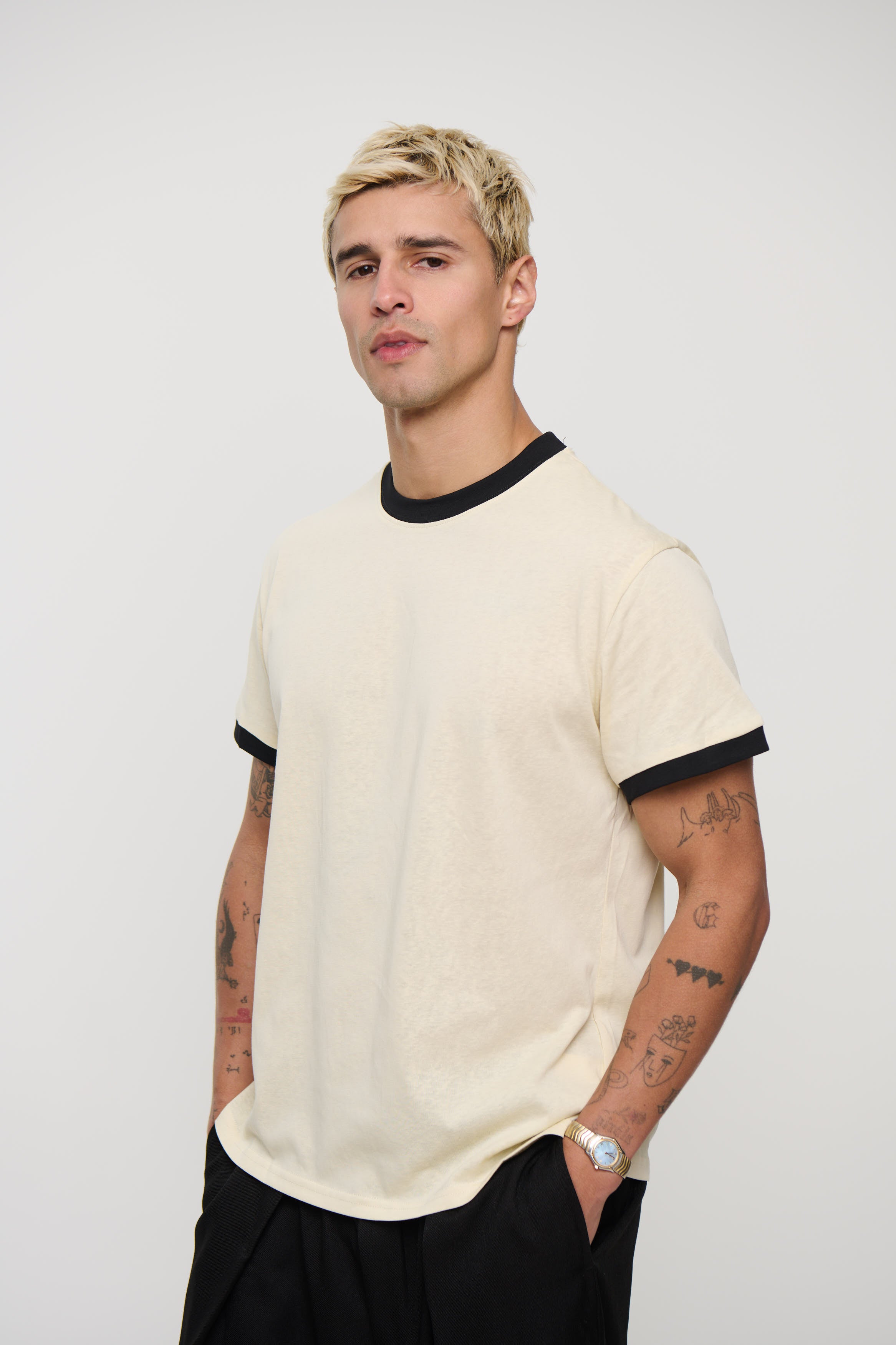 Soft Ringer Tee Off White
