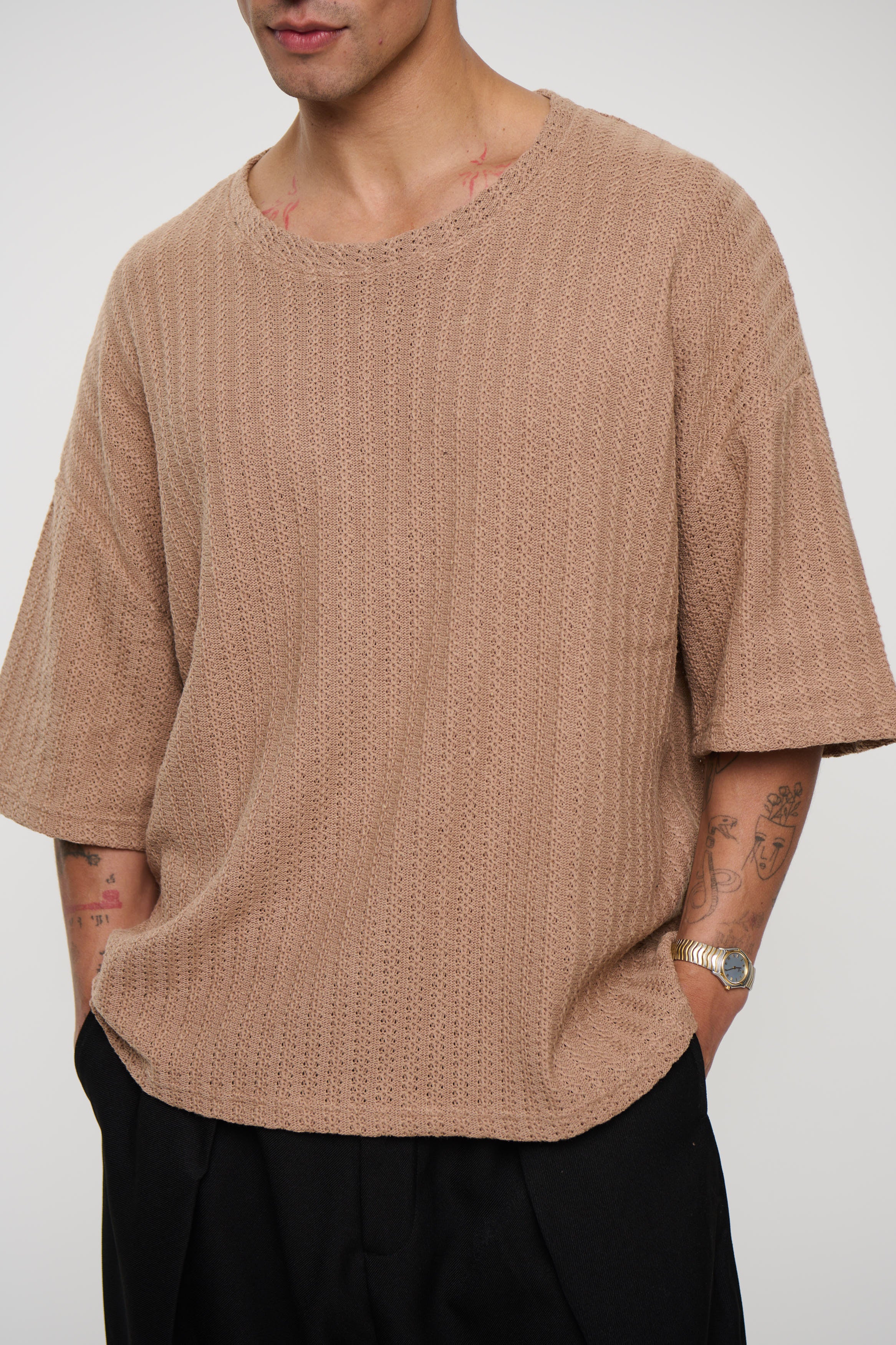 Vinnie Two Thread Stitch Tee Choc