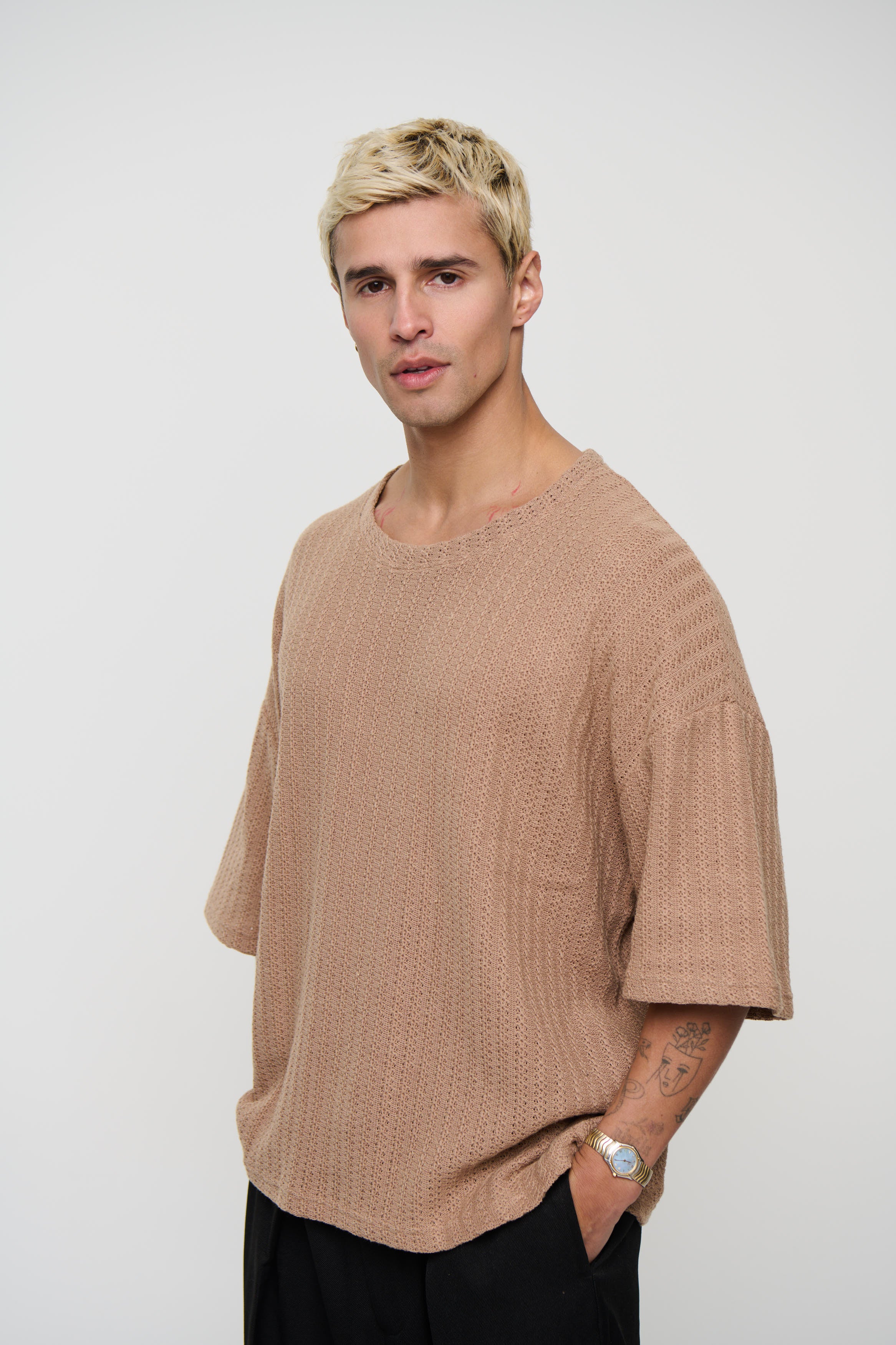 Vinnie Two Thread Stitch Tee Choc