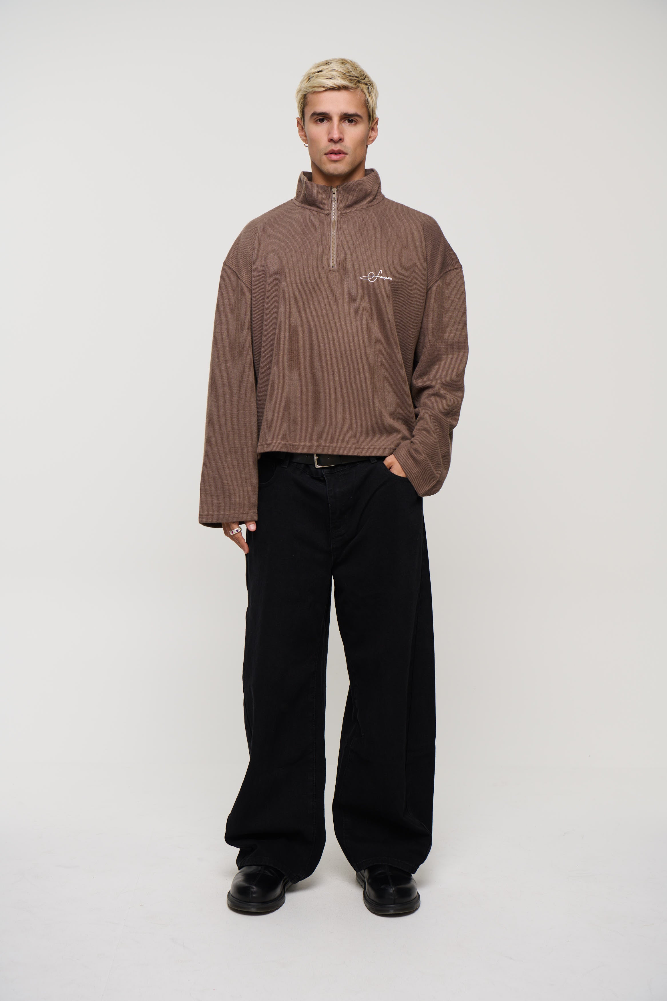 Sampson Half Zip Sweater Choc