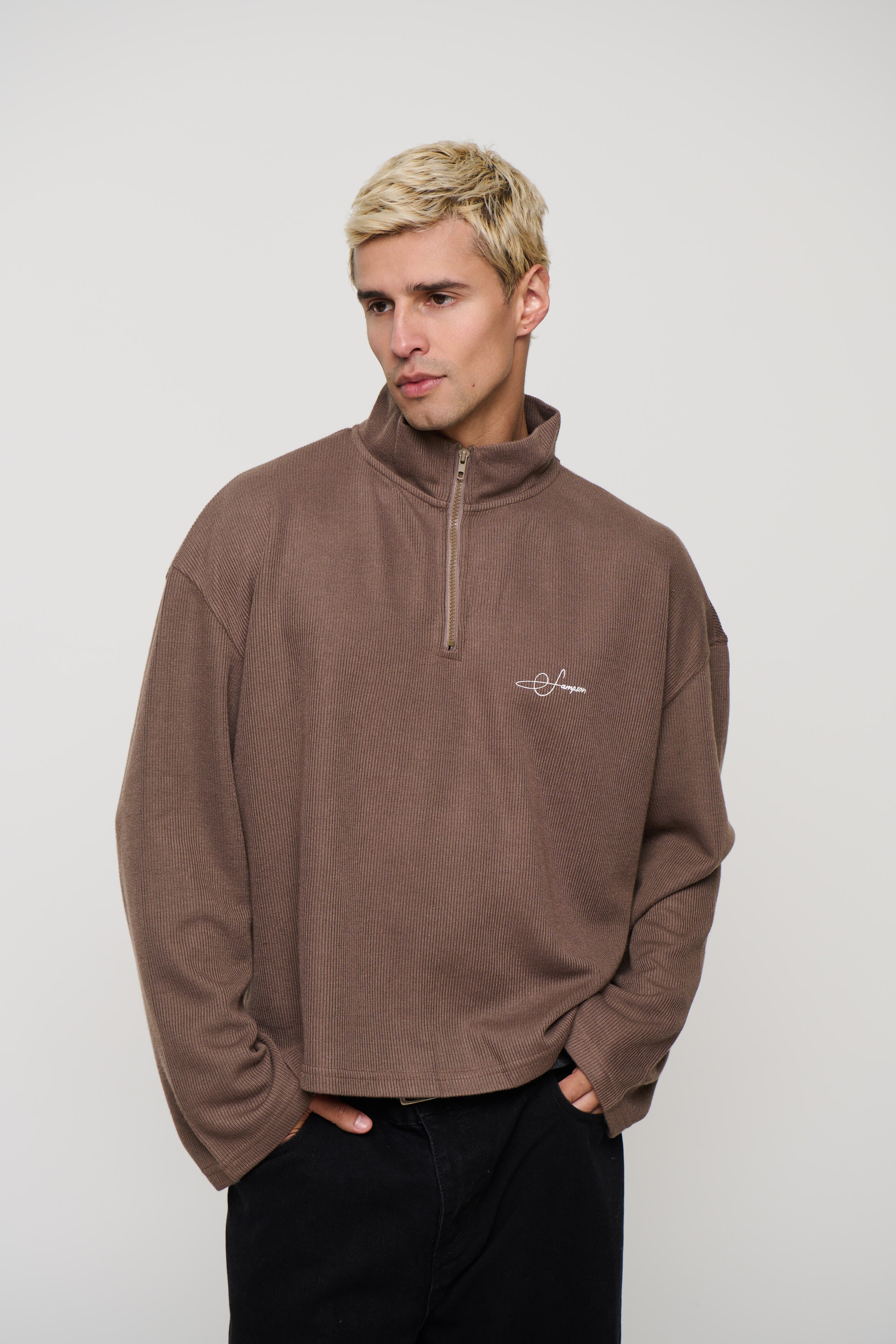 Sampson Half Zip Sweater Choc