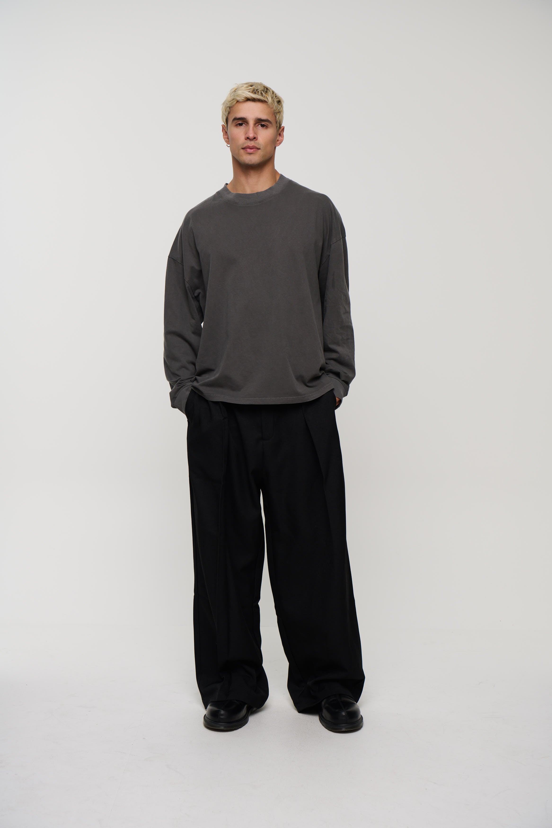 Cotton Long Sleeve Charcoal