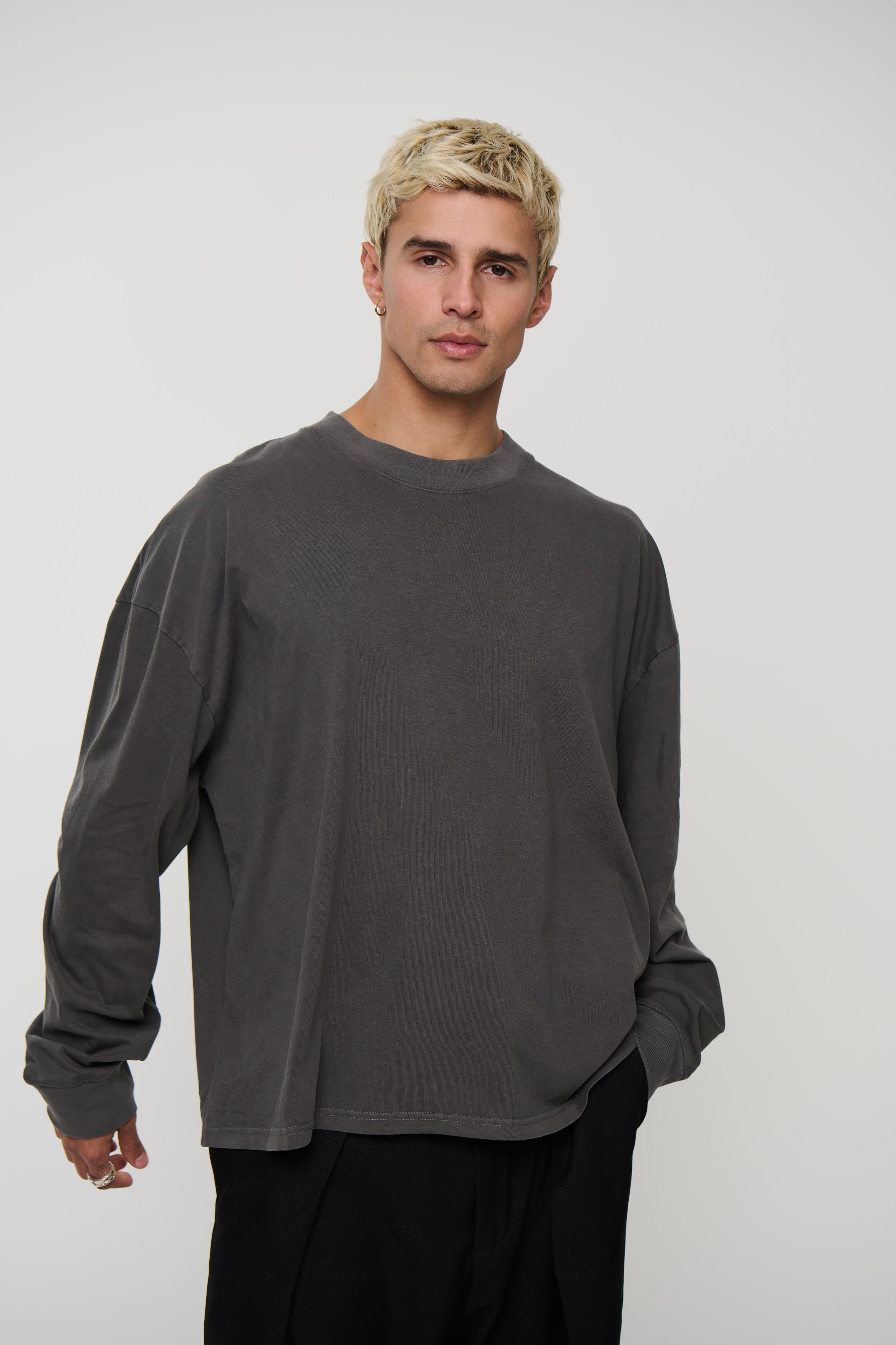 Cotton Long Sleeve Charcoal