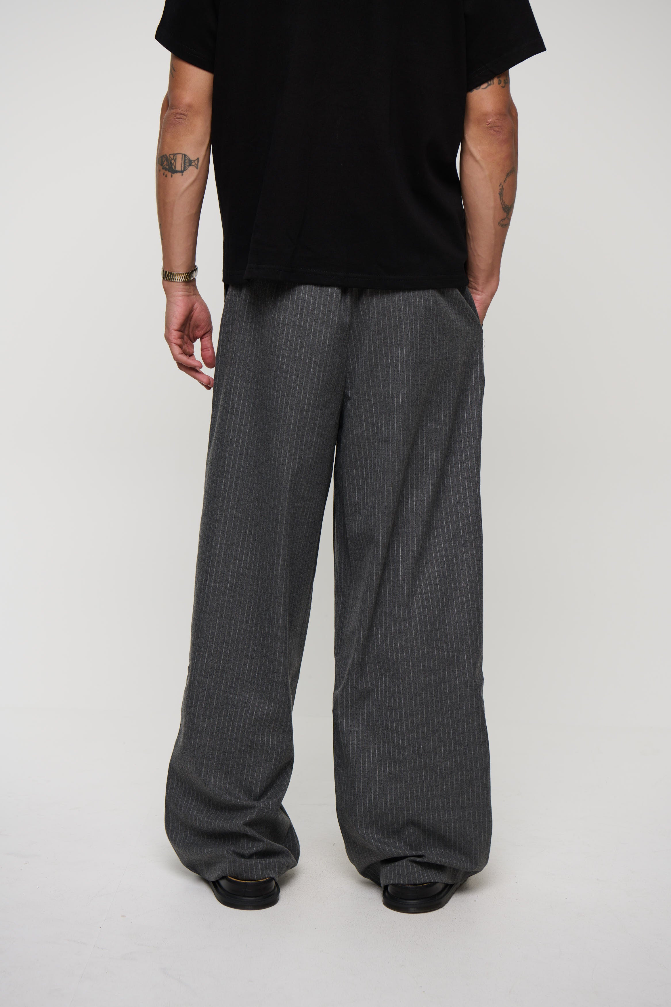 Josh Baggy Pant Grey Pinstripe