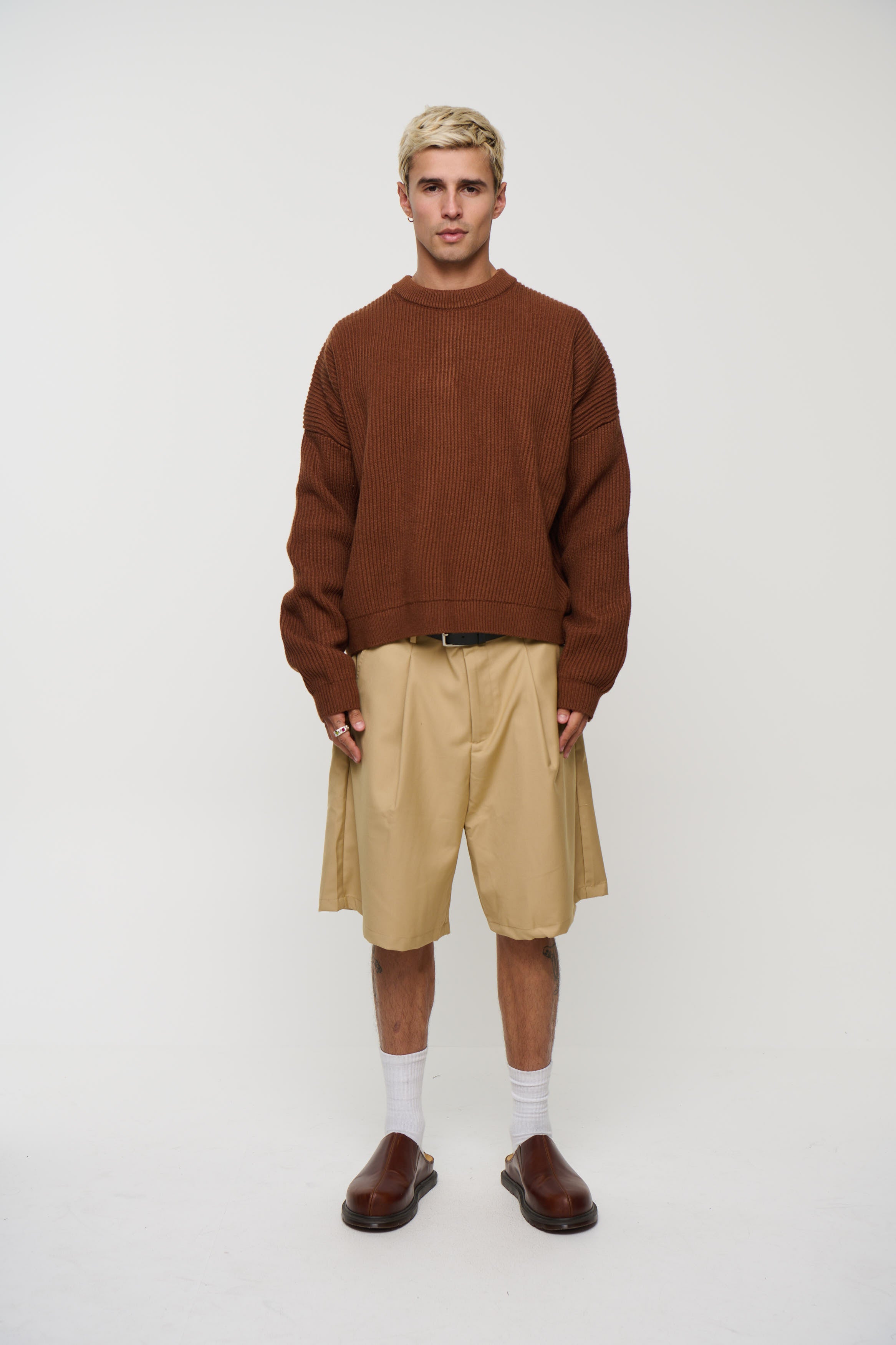 Drop Sleeve Heavy Knit Choc