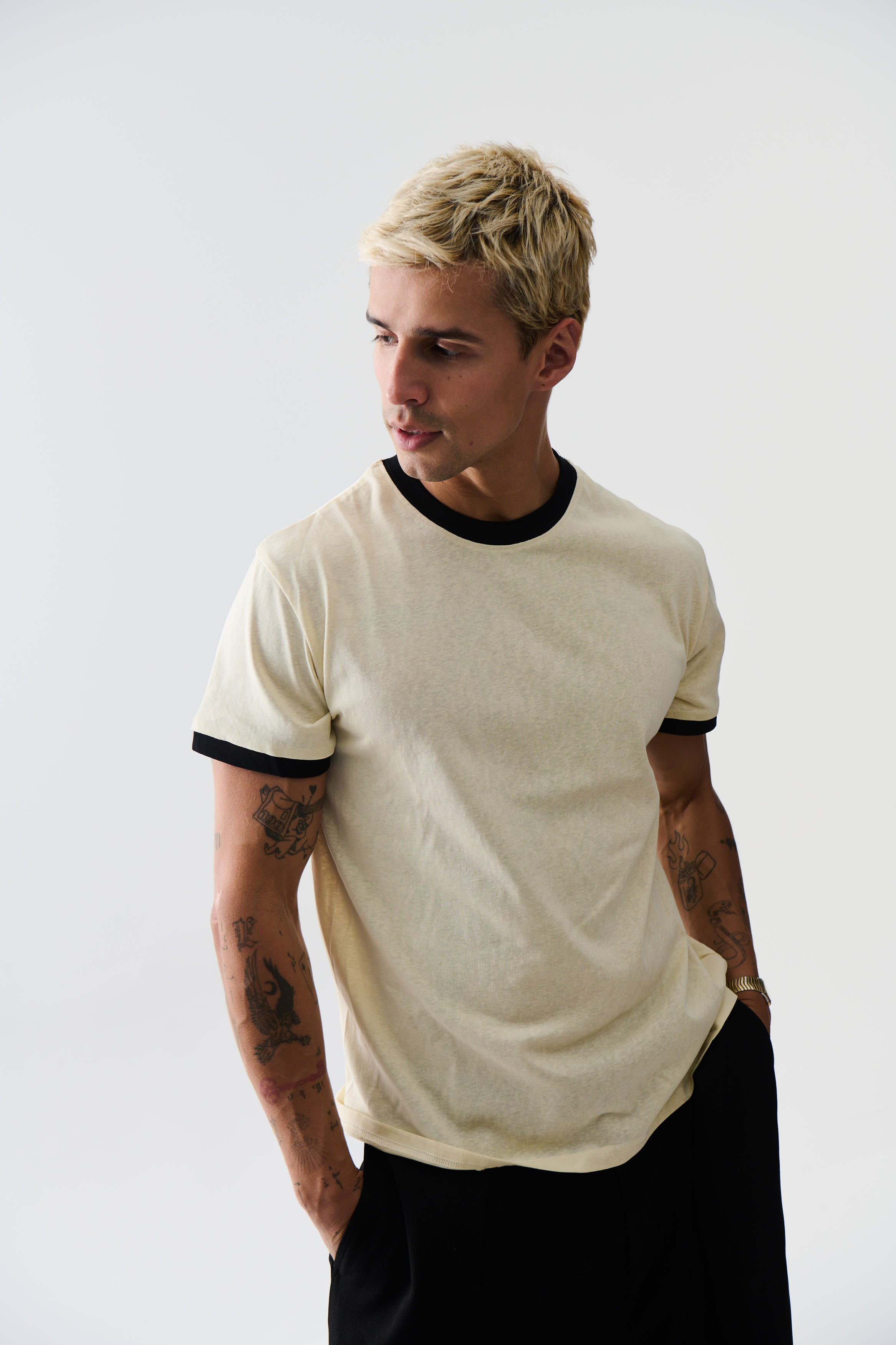 Soft Ringer Tee Off White