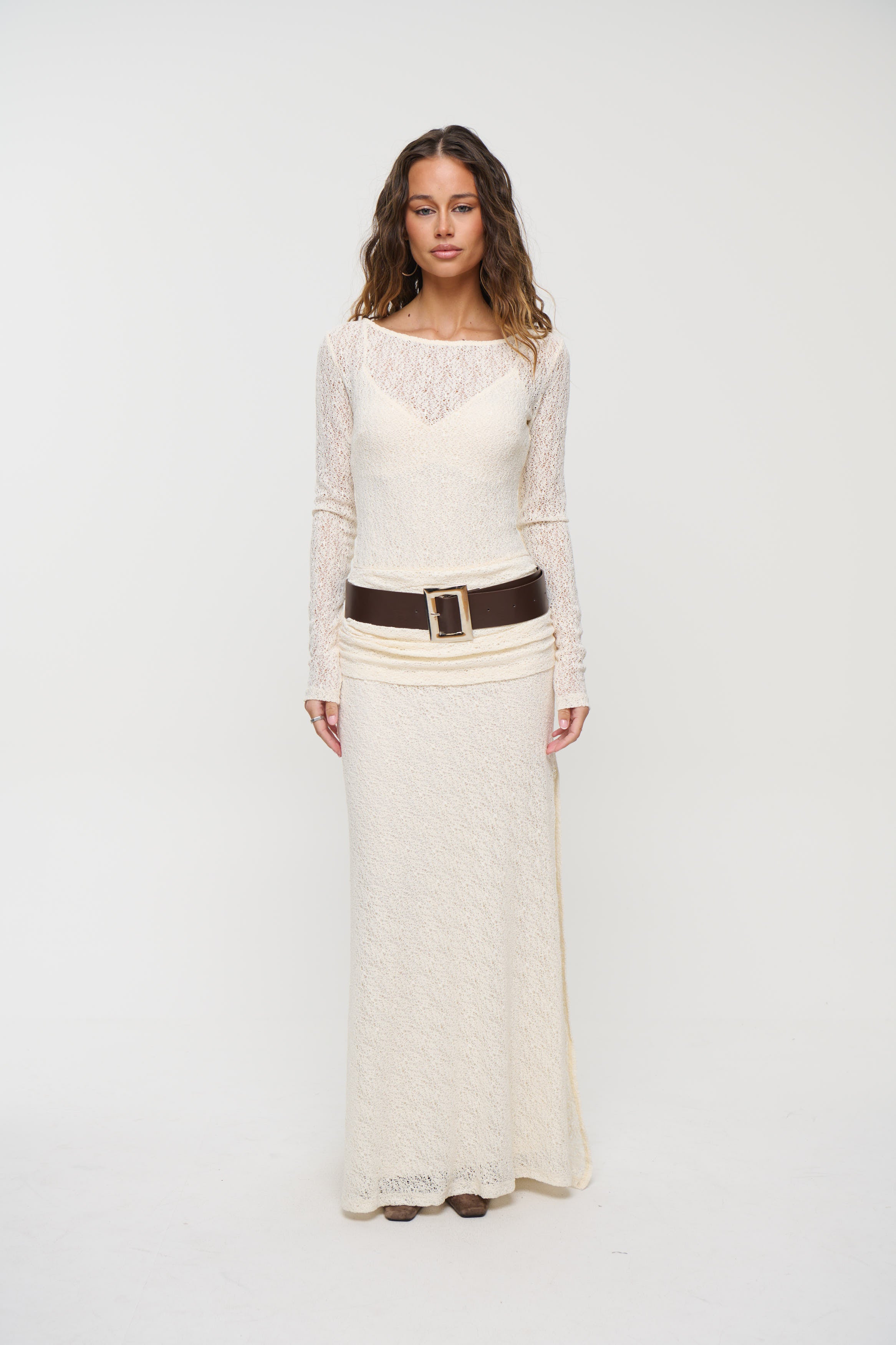 Lotus Maxi Dress Cream