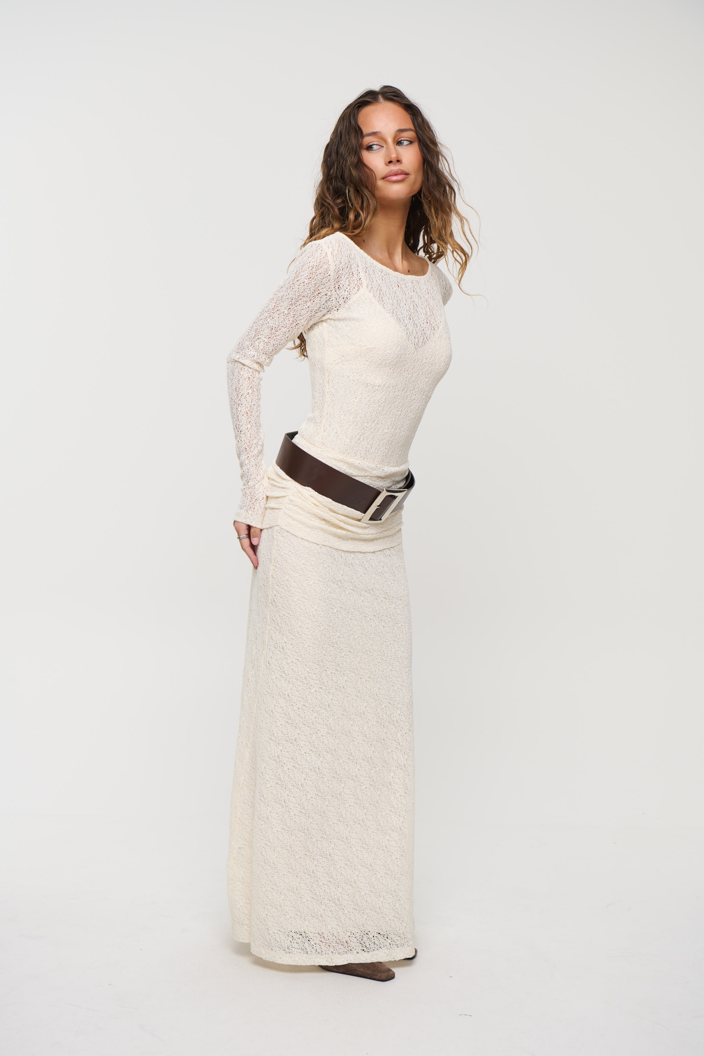 Lotus Maxi Dress Cream