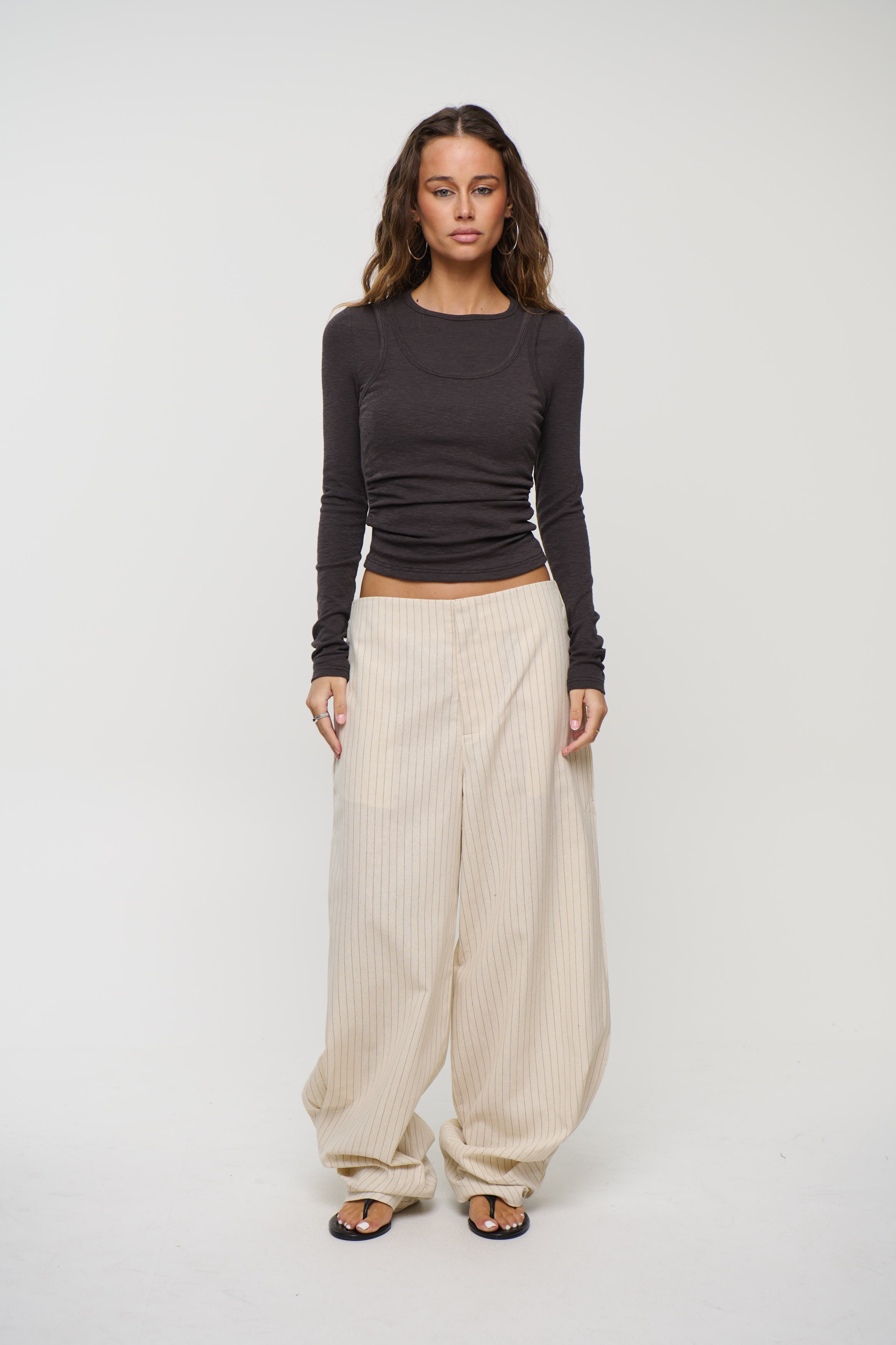 Romley Pinstripe Pant Oat